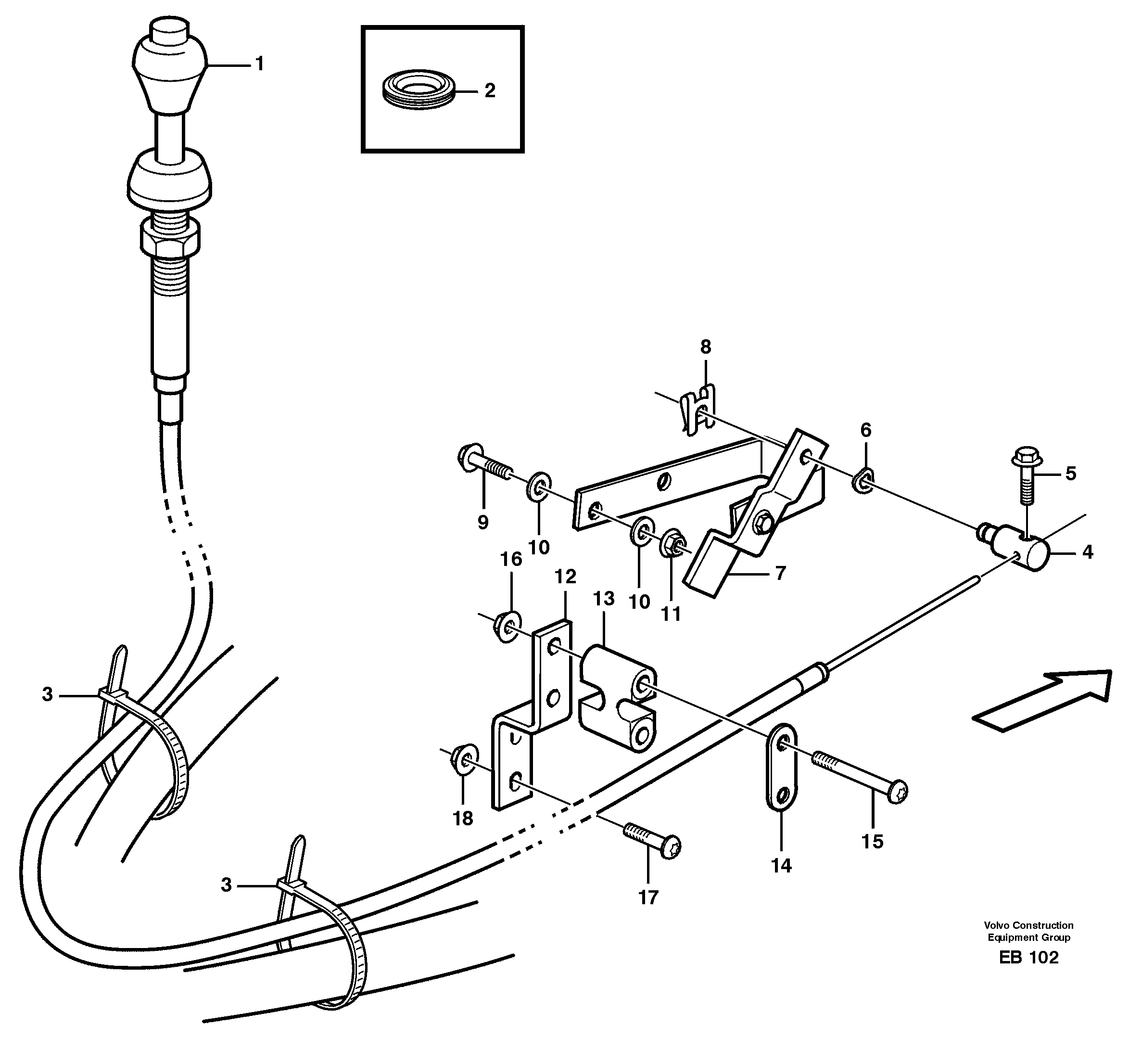 Hand throttle 93568 — volvo parts diagram