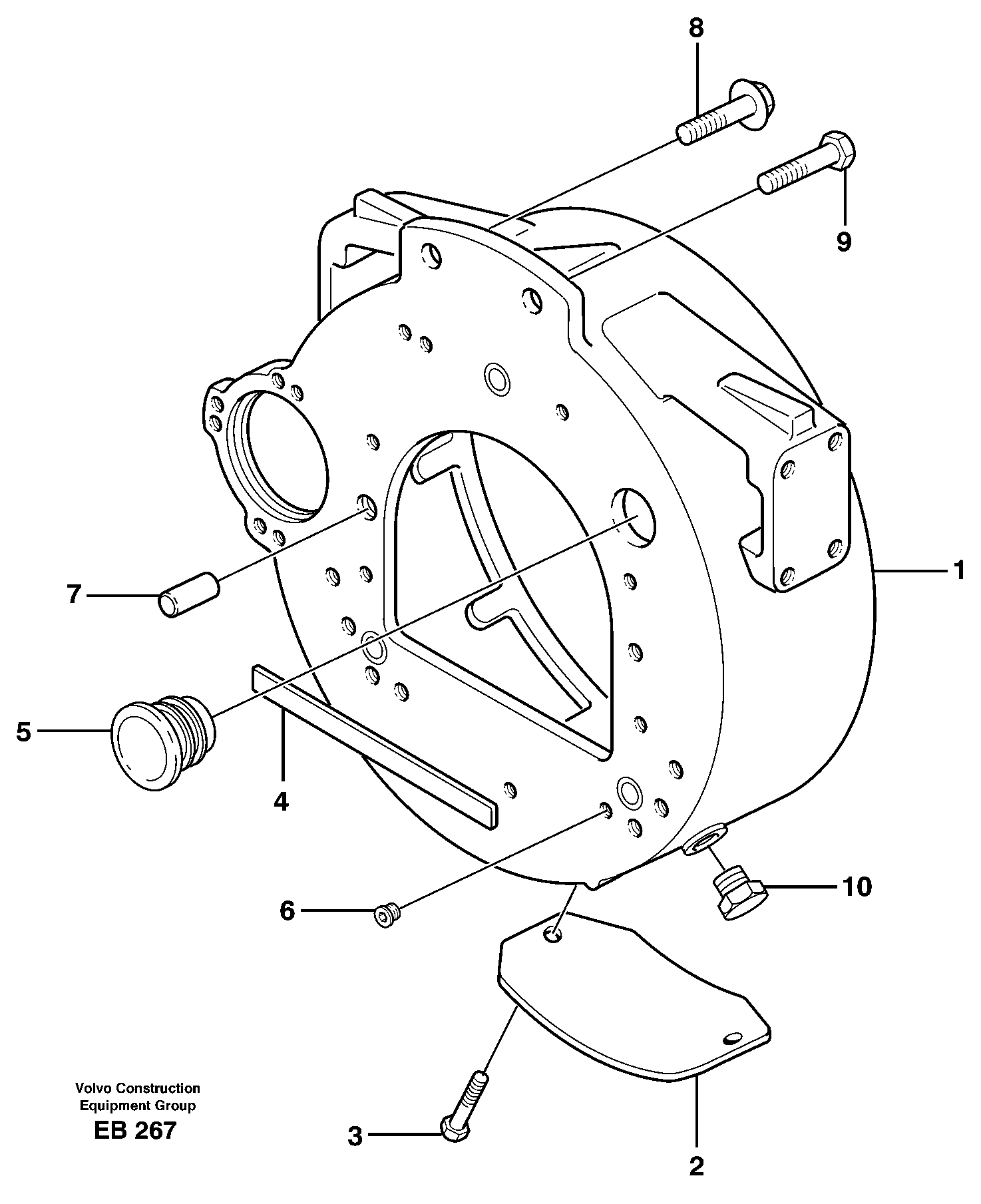 Flywheel housing — volvo parts diagram