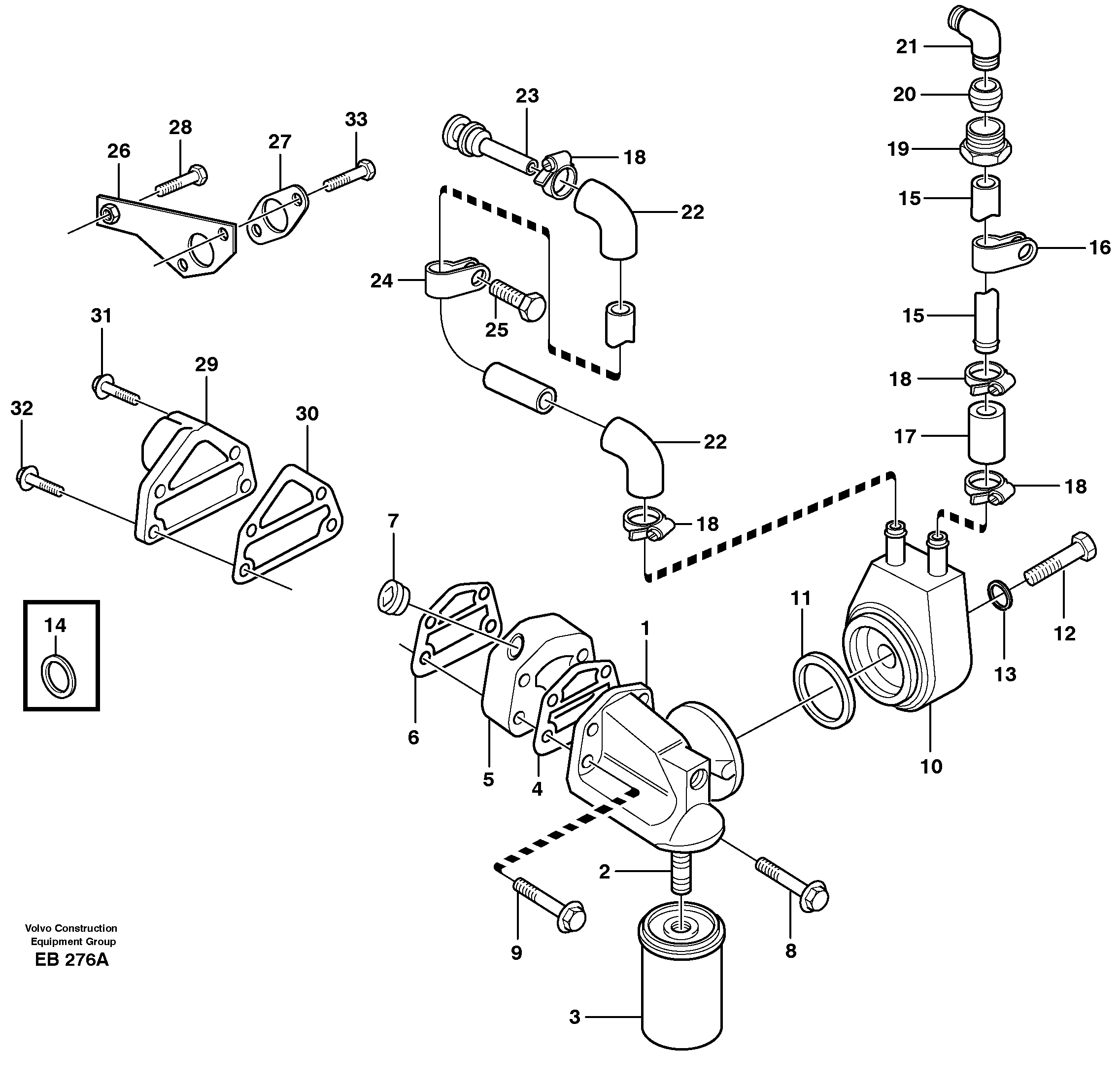 Oil cooler — volvo parts diagram
