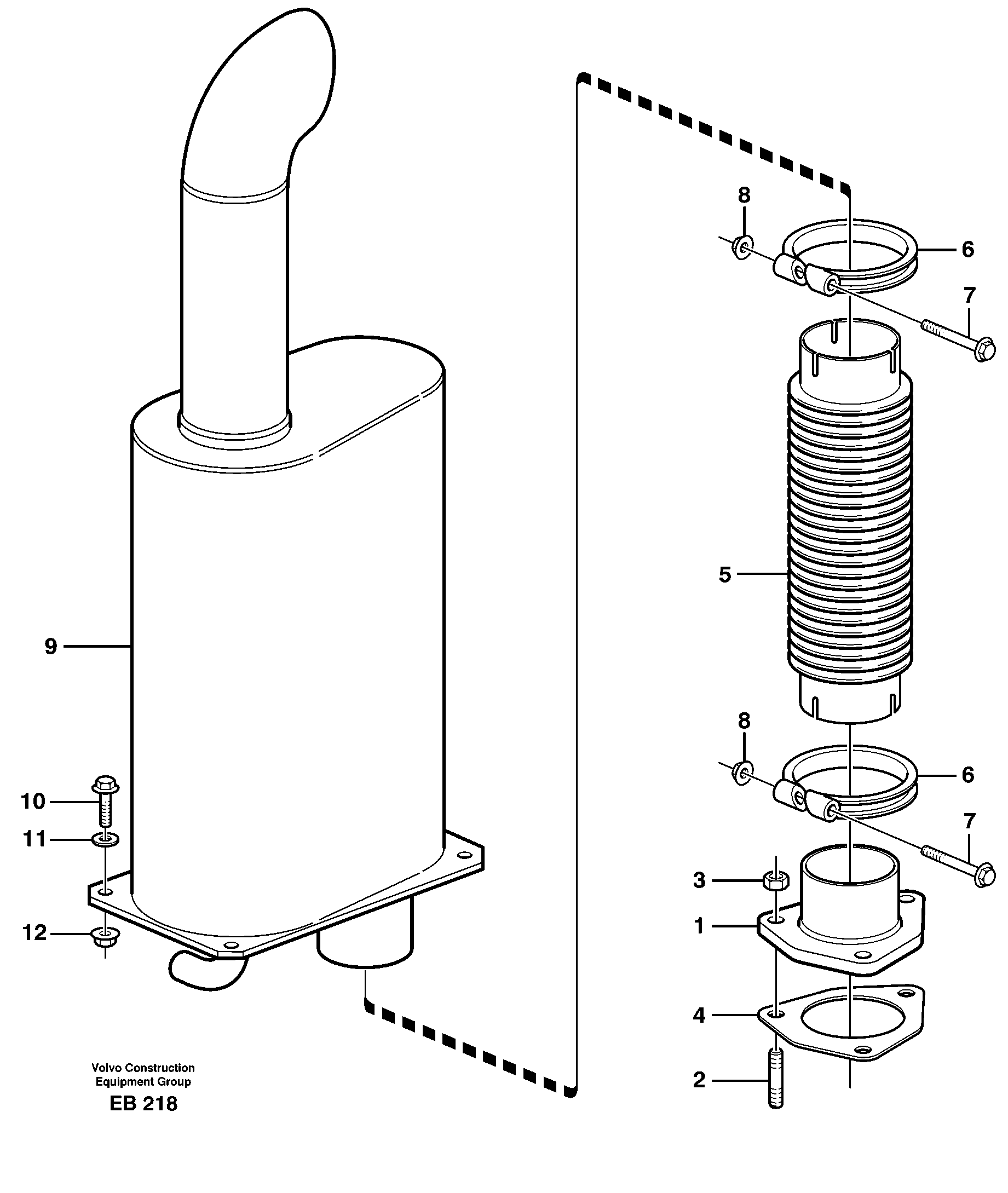 Exhaust system — volvo parts diagram