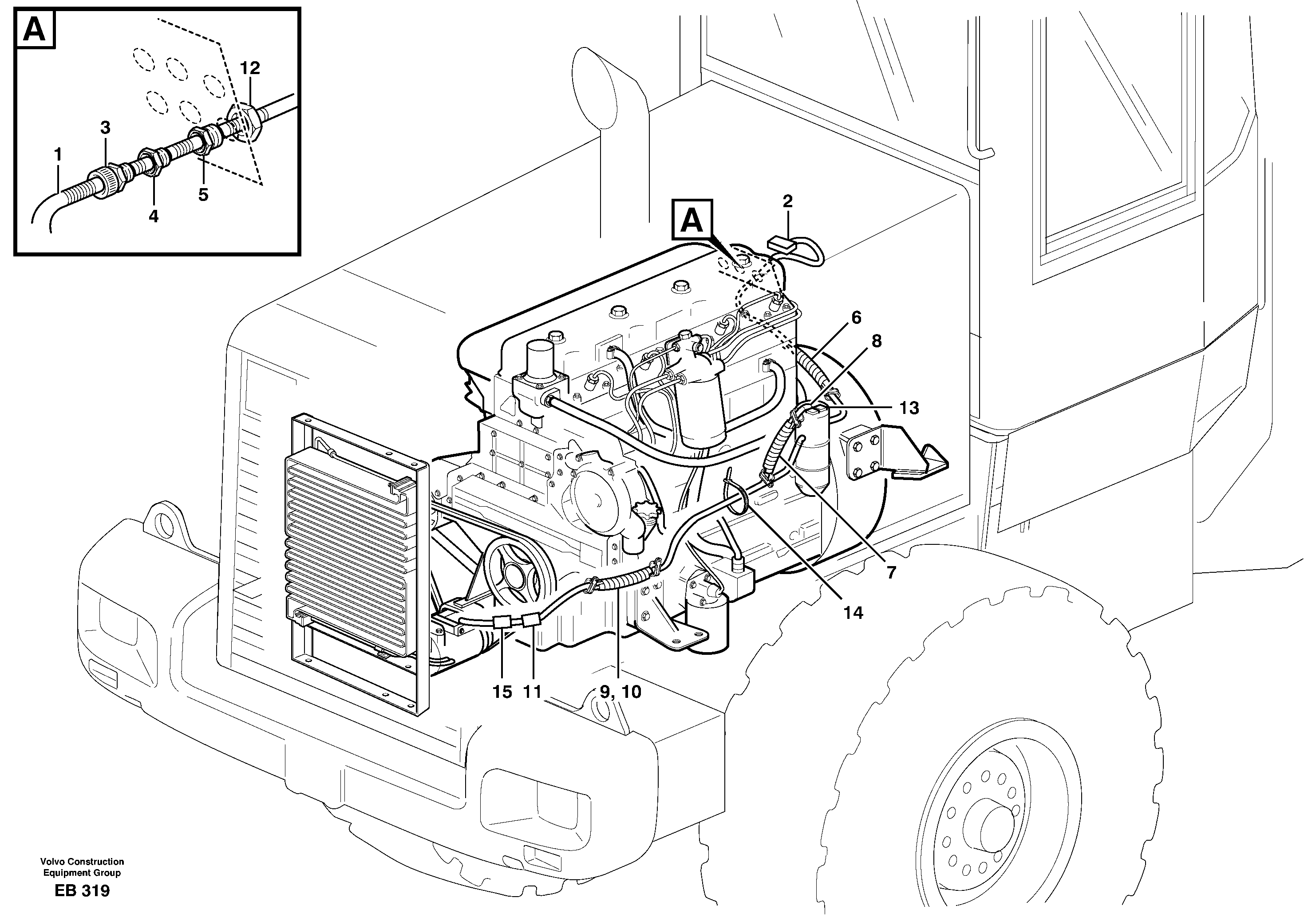 Cable harness, compressor  80258 — volvo parts diagram