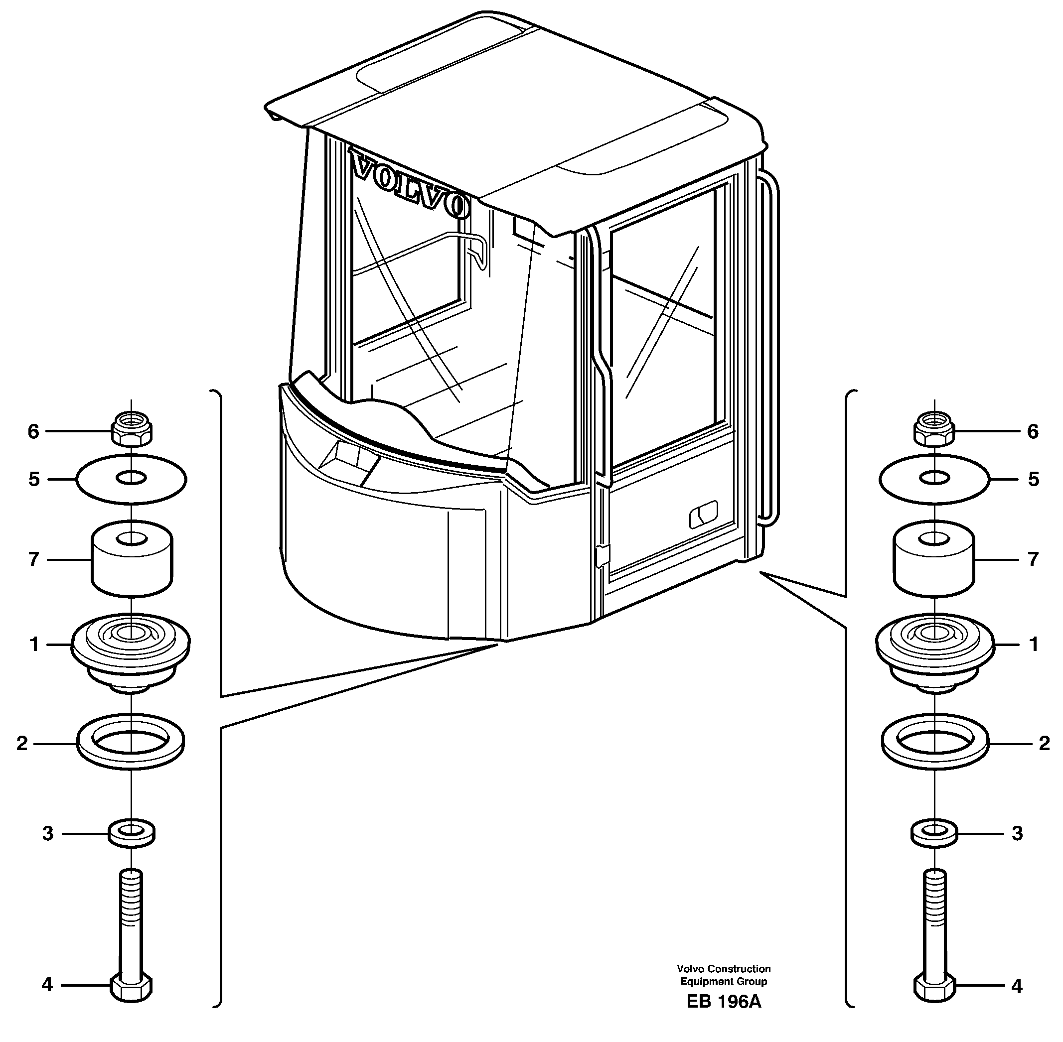 Cab mounting block — volvo parts diagram