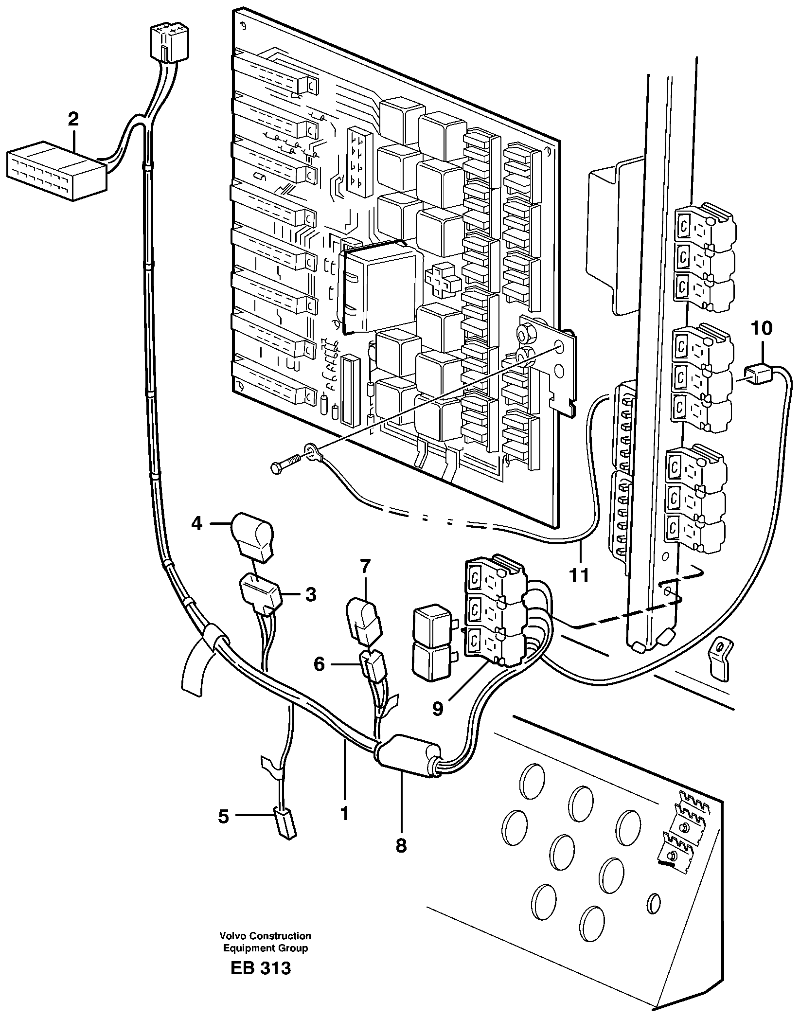 Cable harness, air conditioning. Cab.  80258 — volvo parts diagram