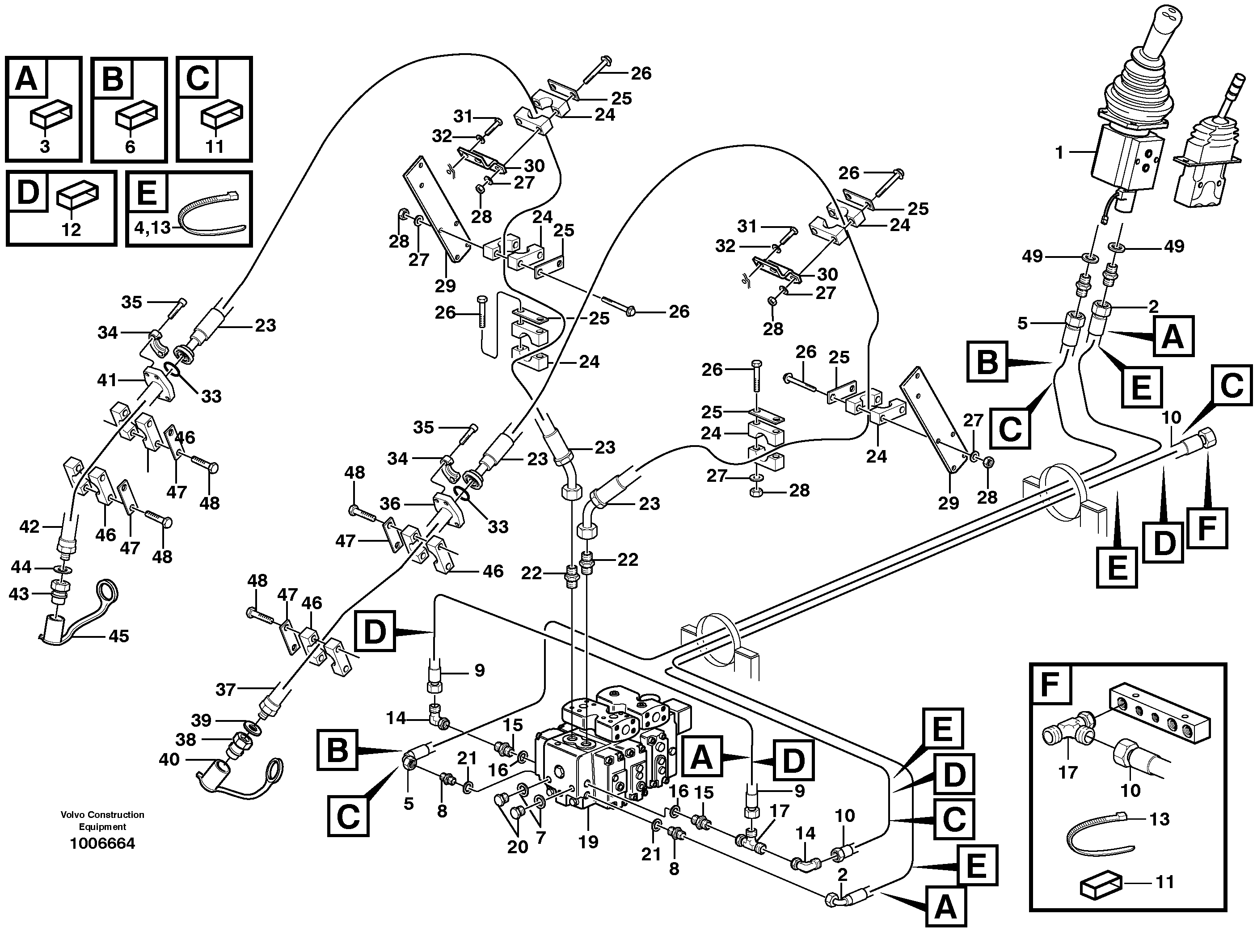 Hydraulic system, 3rd function, pressure draining  80358 — volvo parts diagram