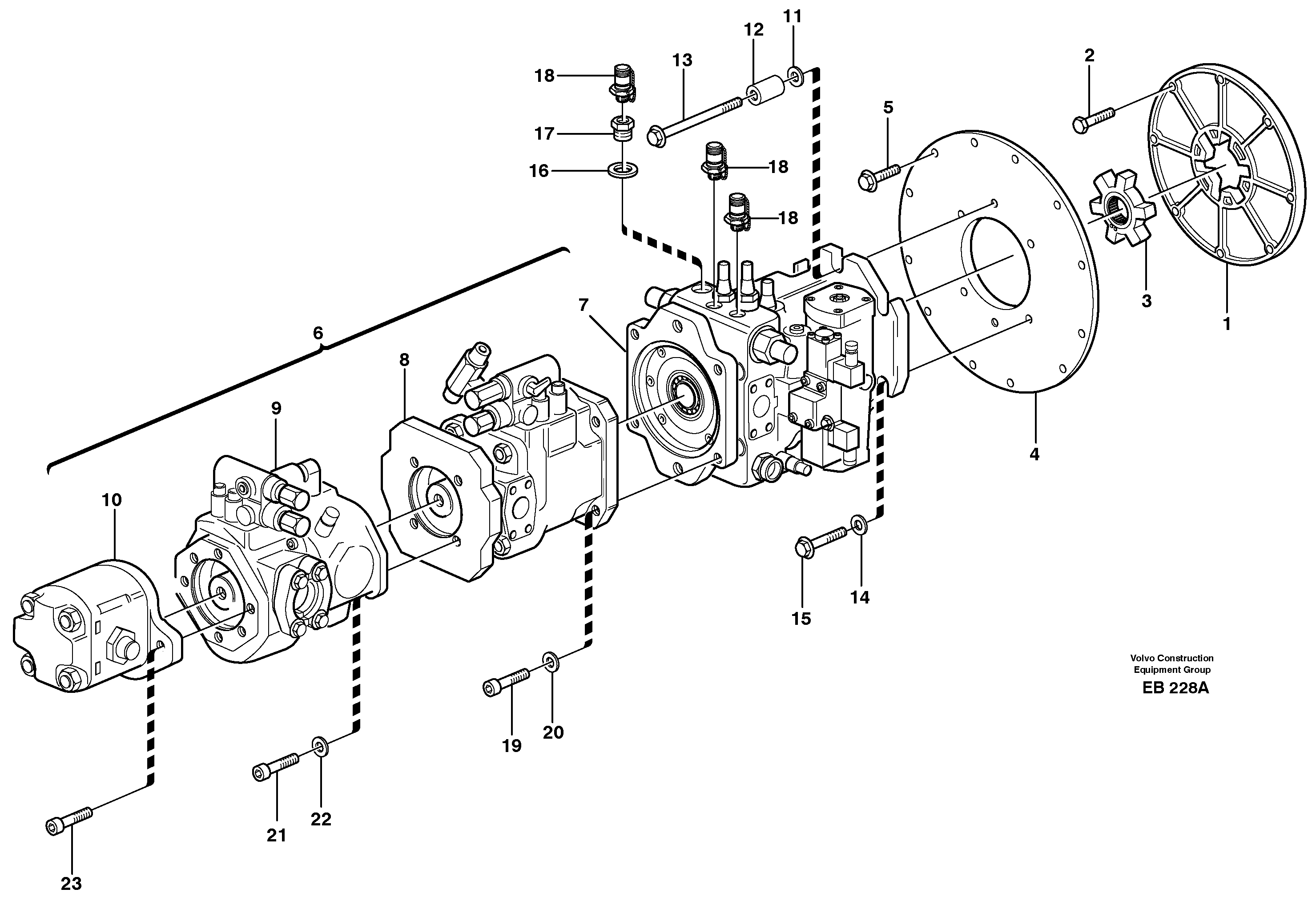 Pump with fitting parts — volvo parts diagram