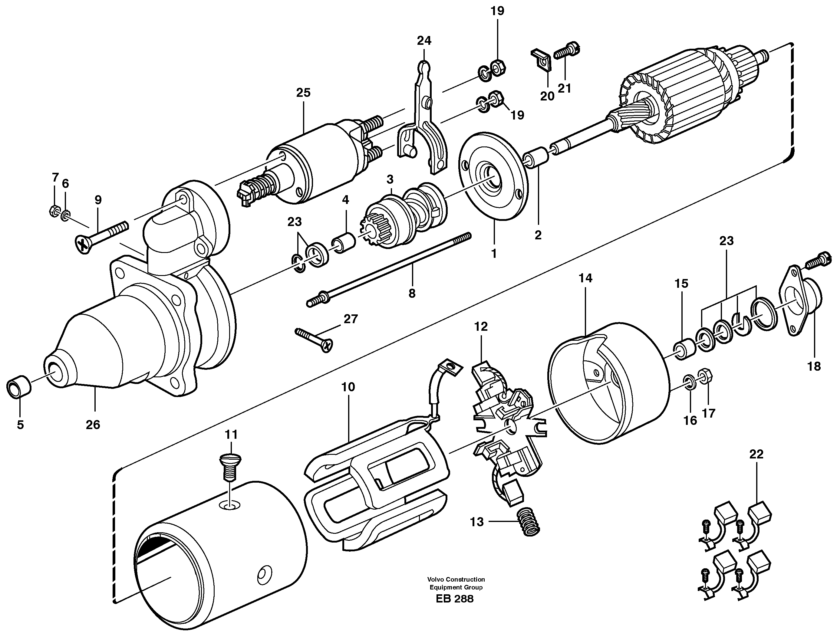 Starter motor — volvo parts diagram