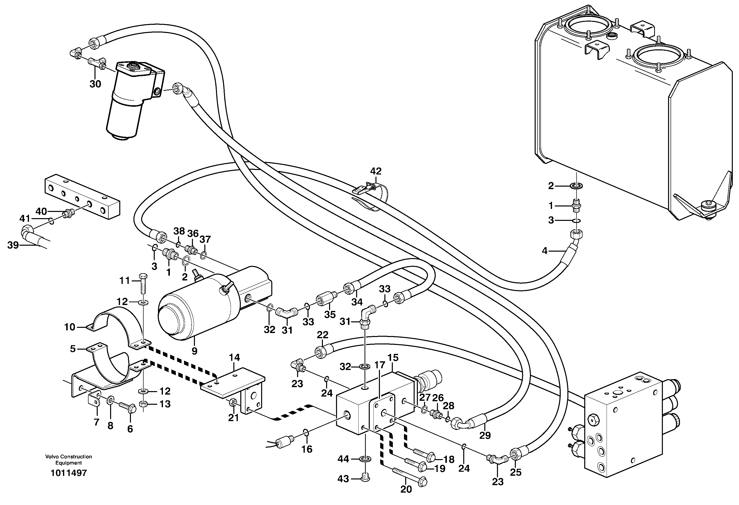 Auxiliary steering system 80257 — volvo parts diagram