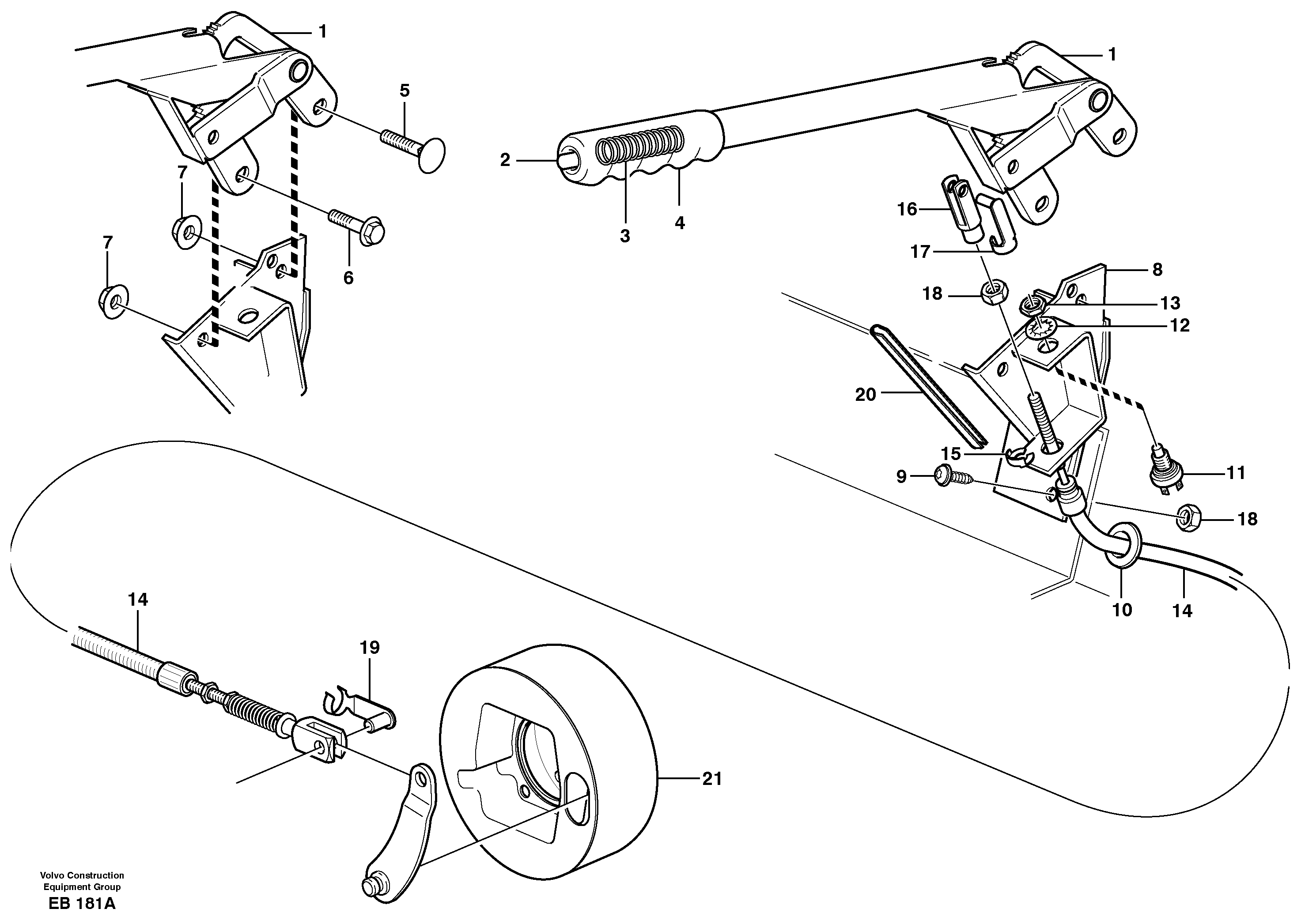 Hand brake — volvo parts diagram