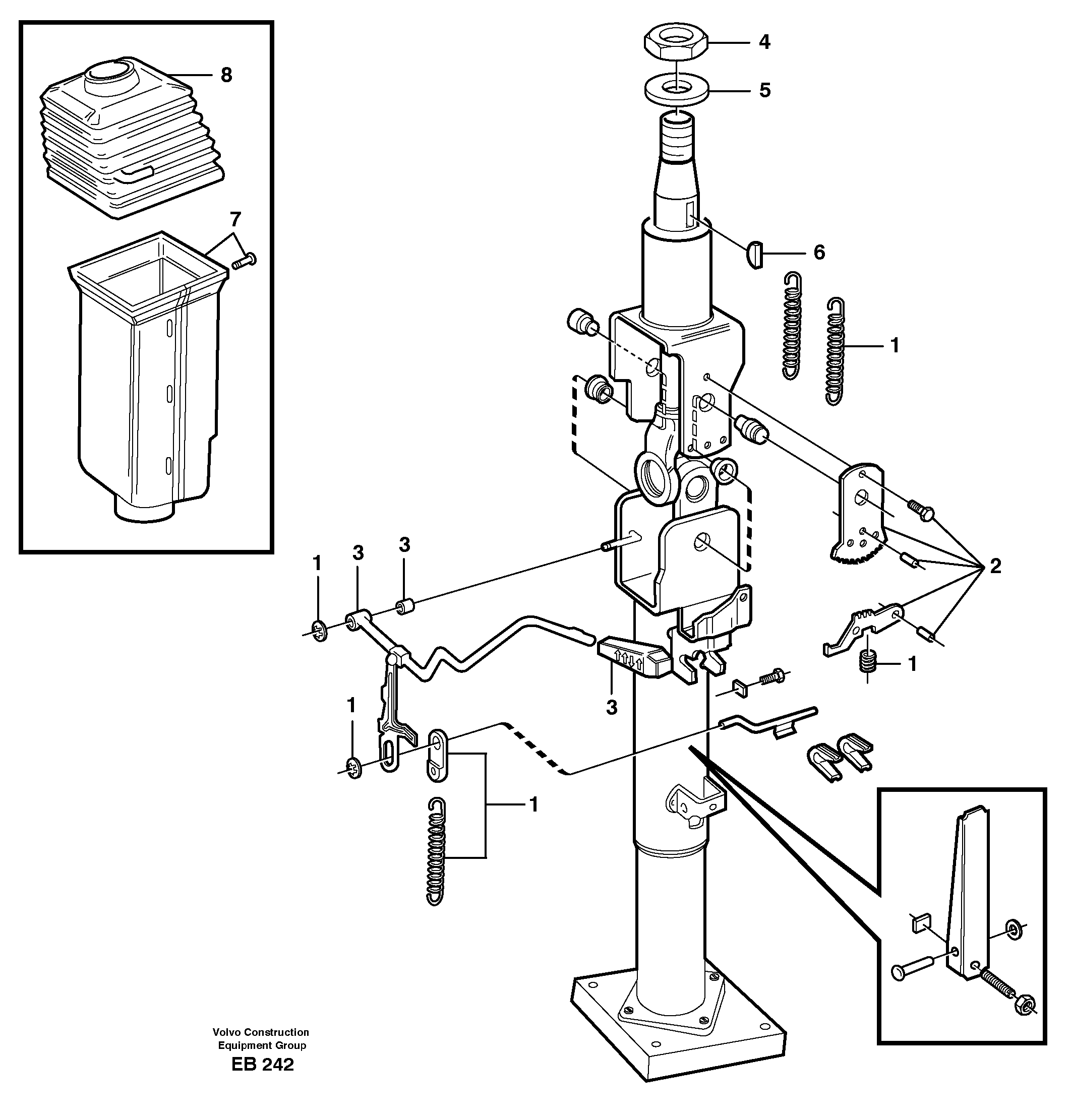 Adjustable steering wheel 80322 — volvo parts diagram