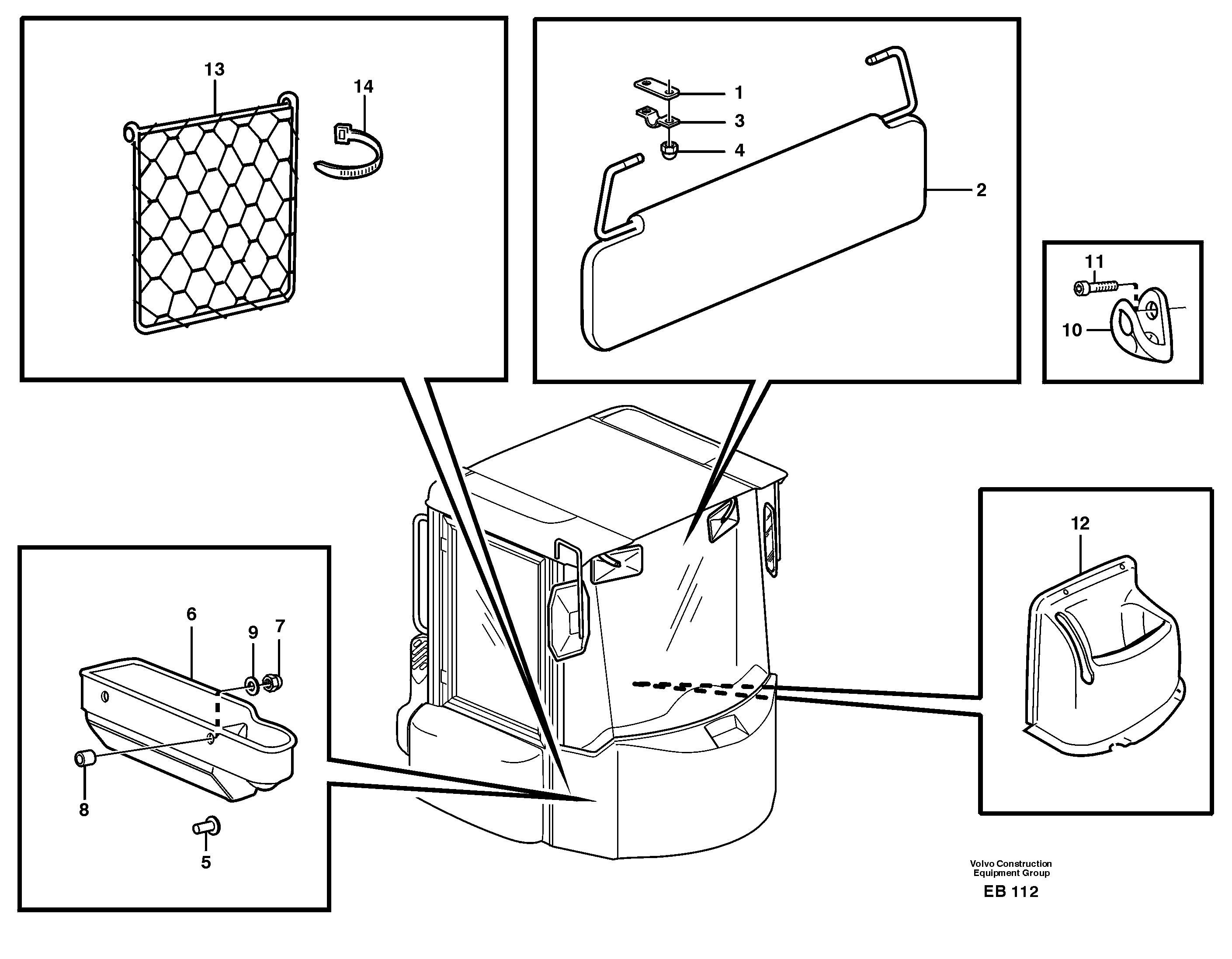 Interior components — volvo parts diagram