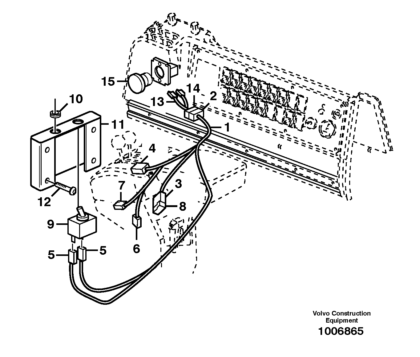 Cable harness, detent, 3rd hydraulic function  80098 — volvo parts diagram