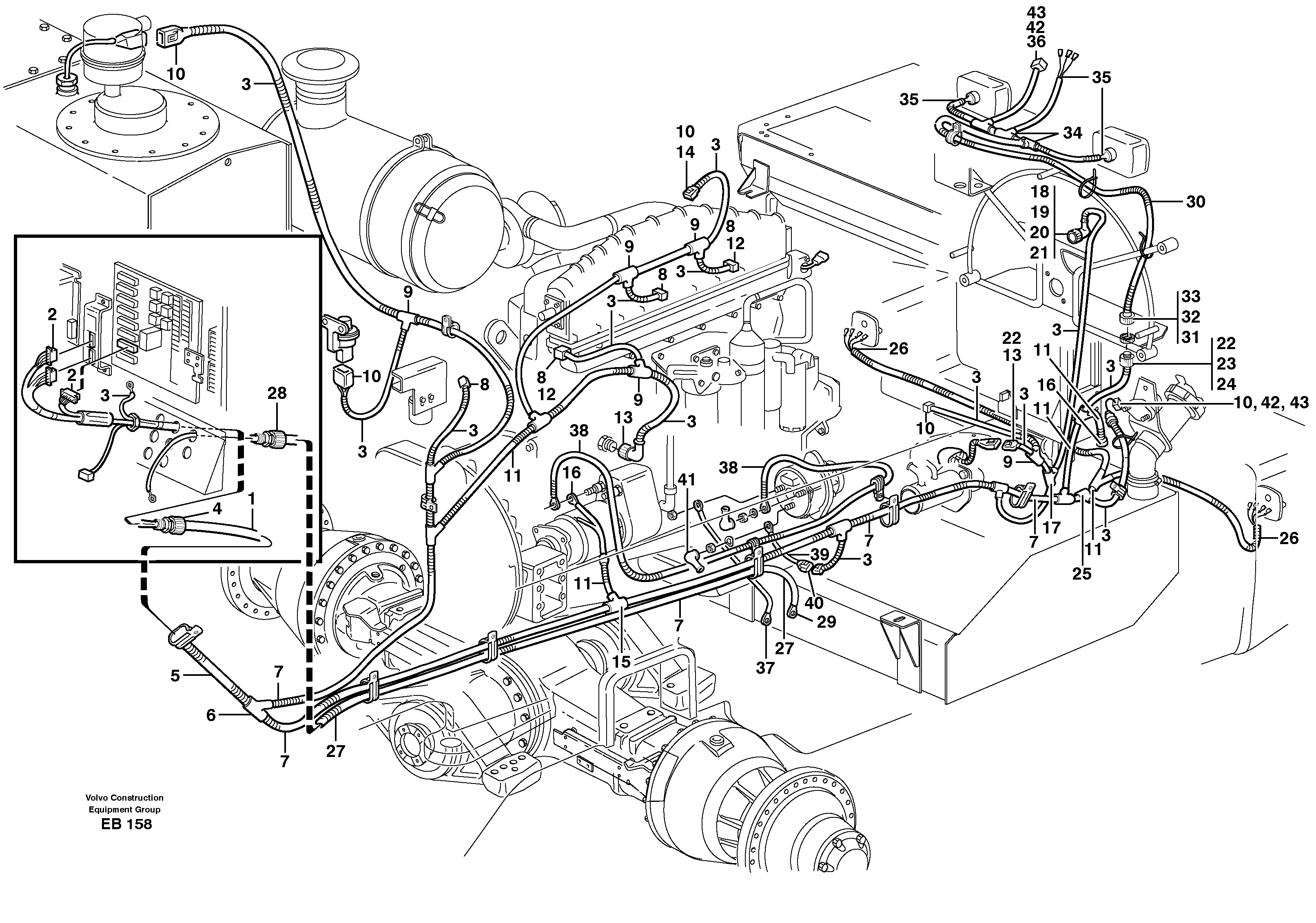 Cable harnesses, rear  33737 — volvo parts diagram
