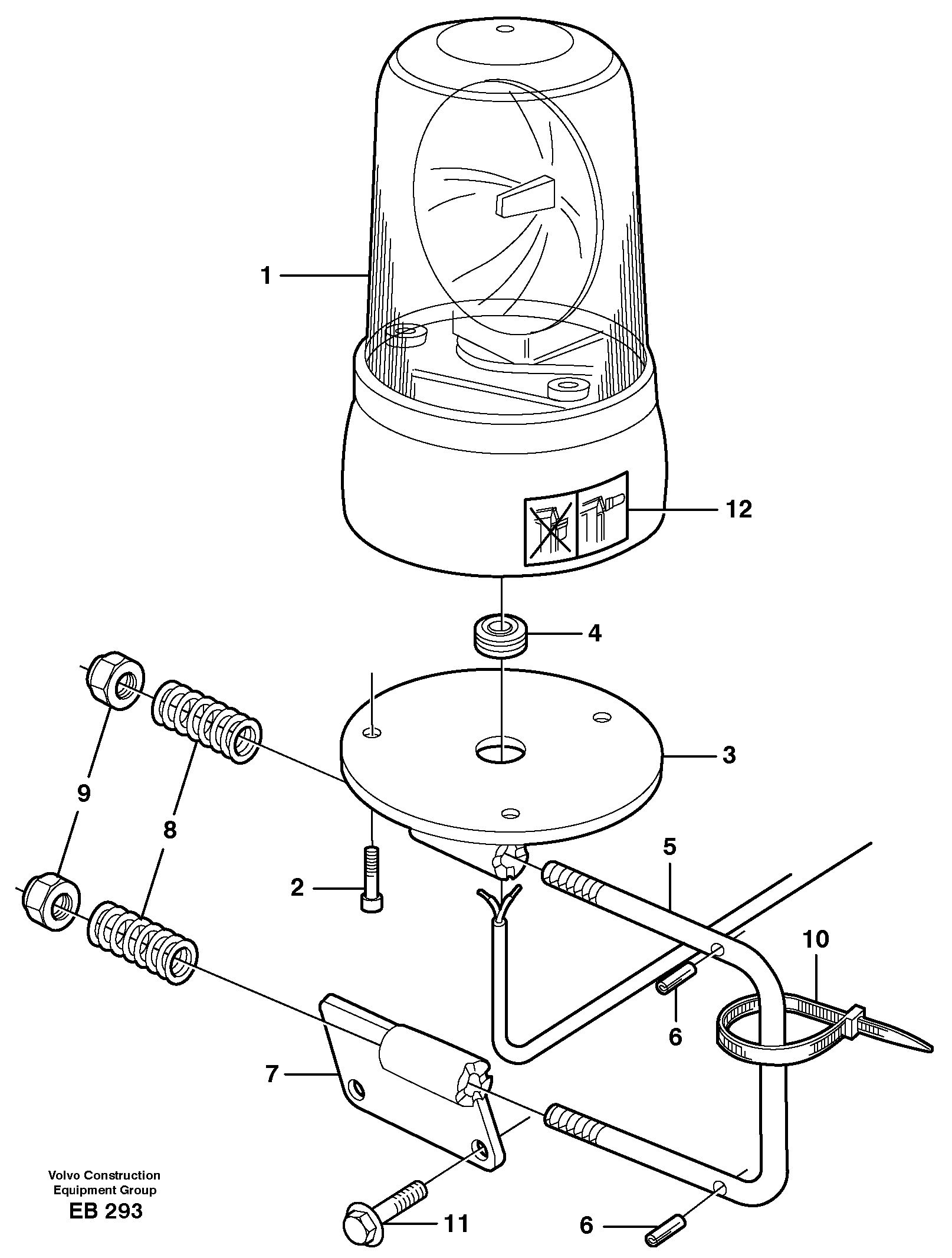 Revolving warning light. 93799 — volvo parts diagram