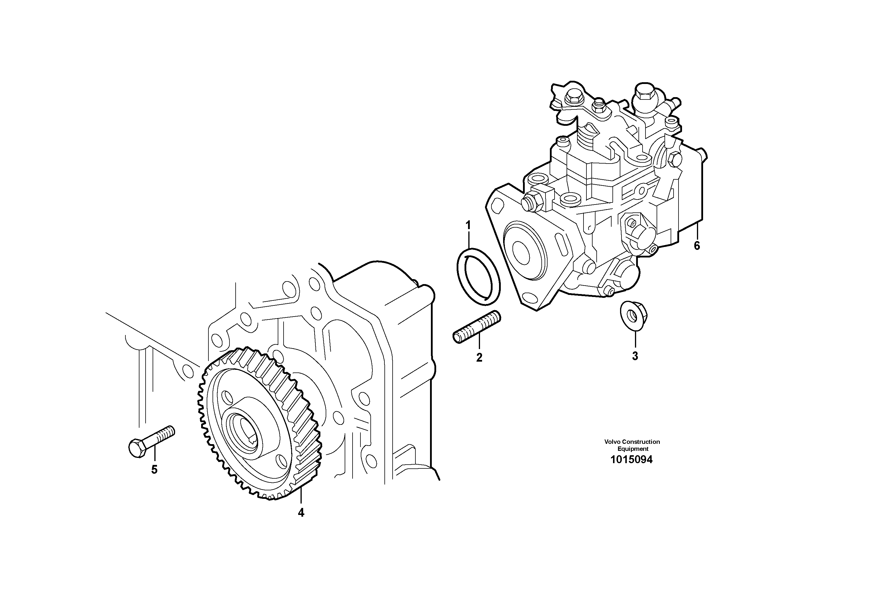 Fuel injection pump with fitting parts — volvo parts diagram