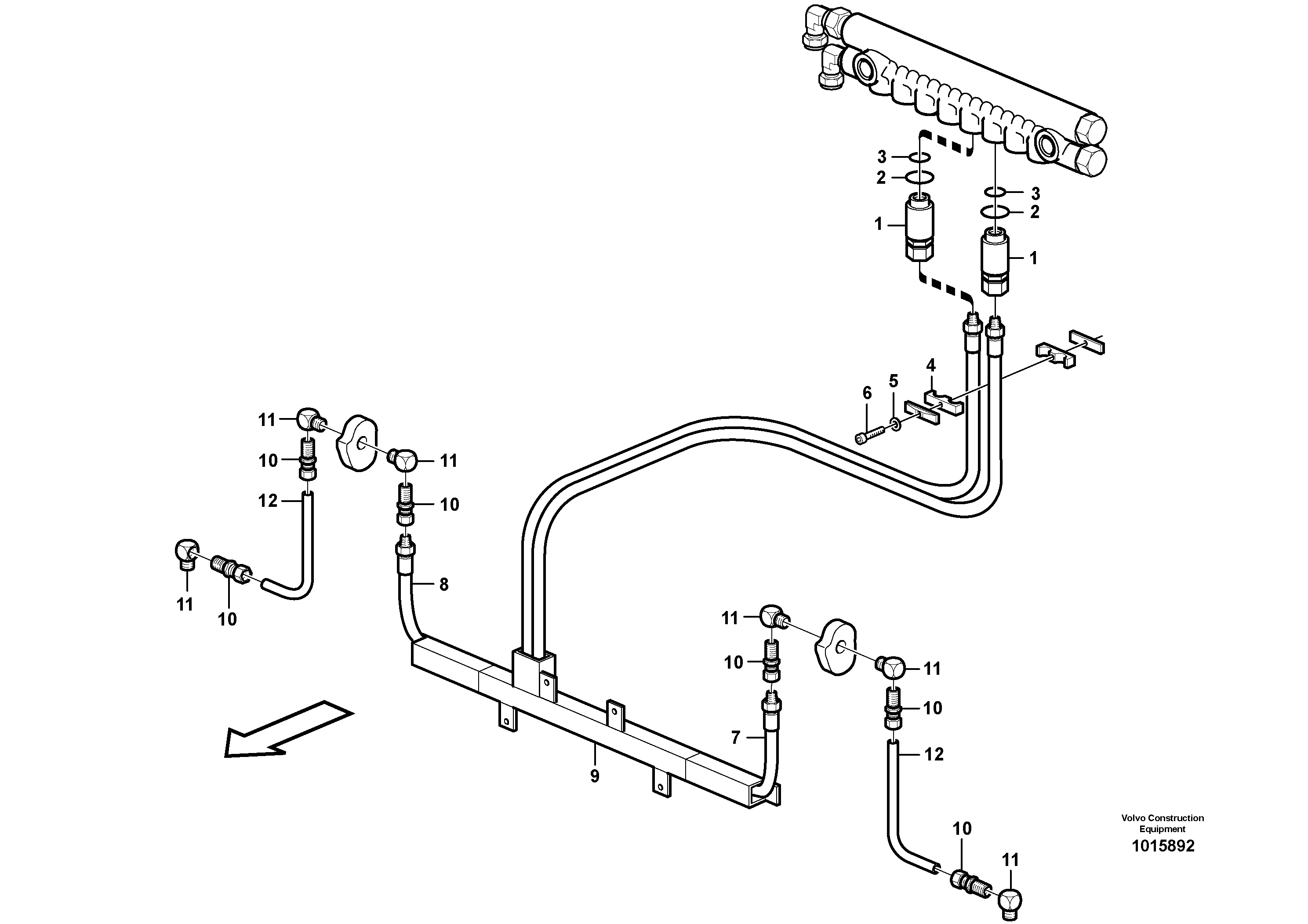Central lubrication,tool bar  80579 — volvo parts diagram