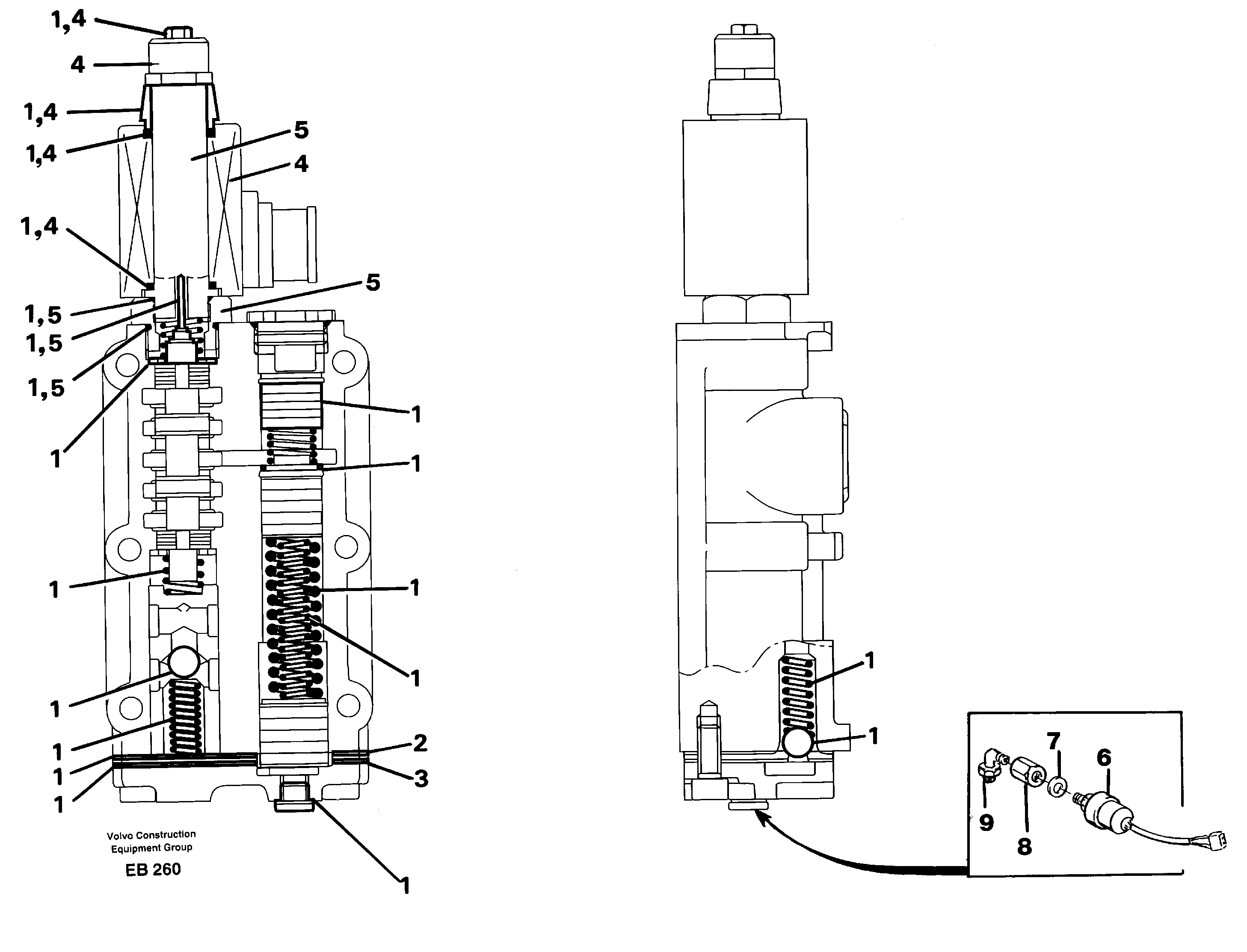 Valve, circuit body and return valve — volvo parts diagram