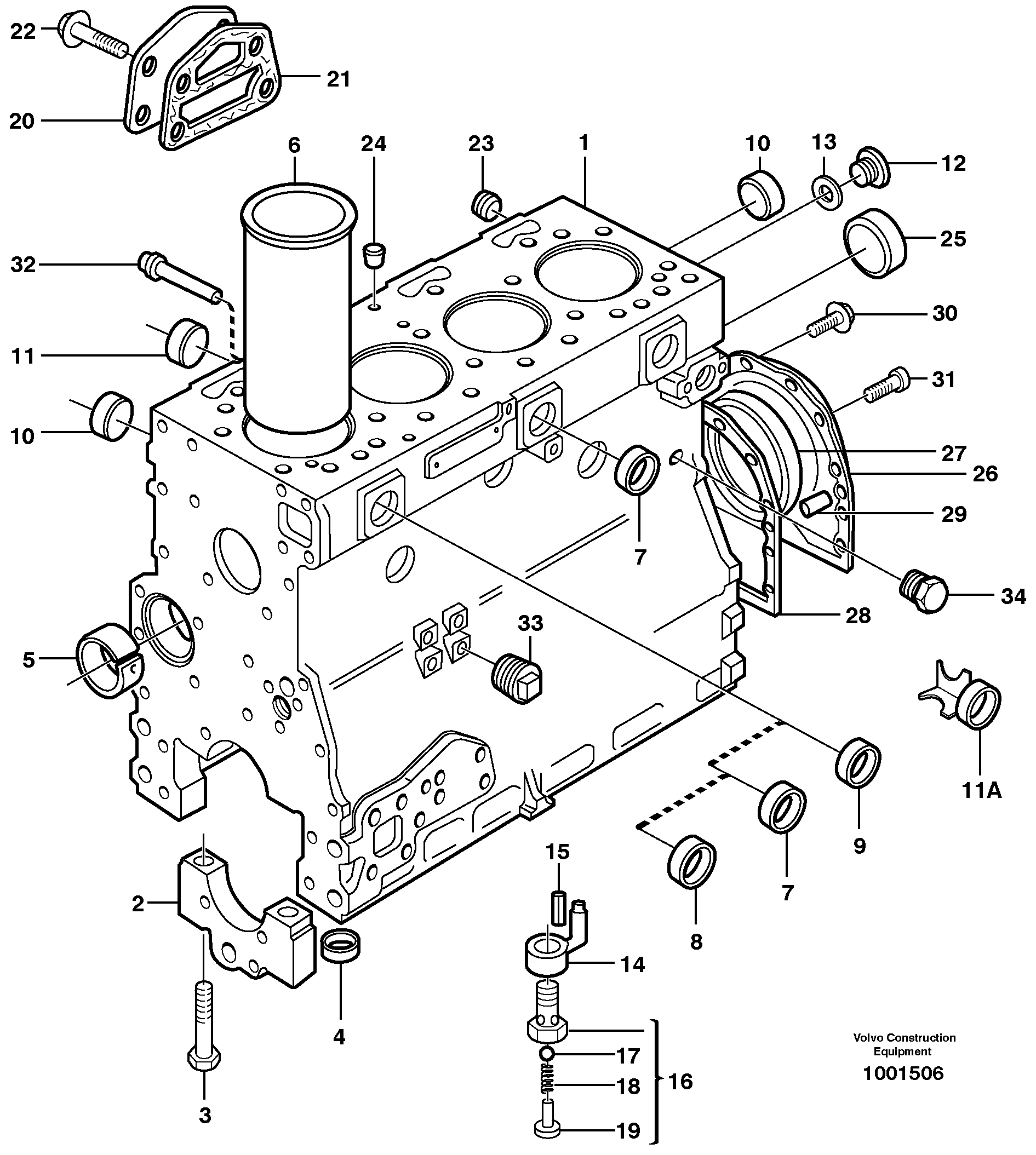 Cylinder block — volvo parts diagram