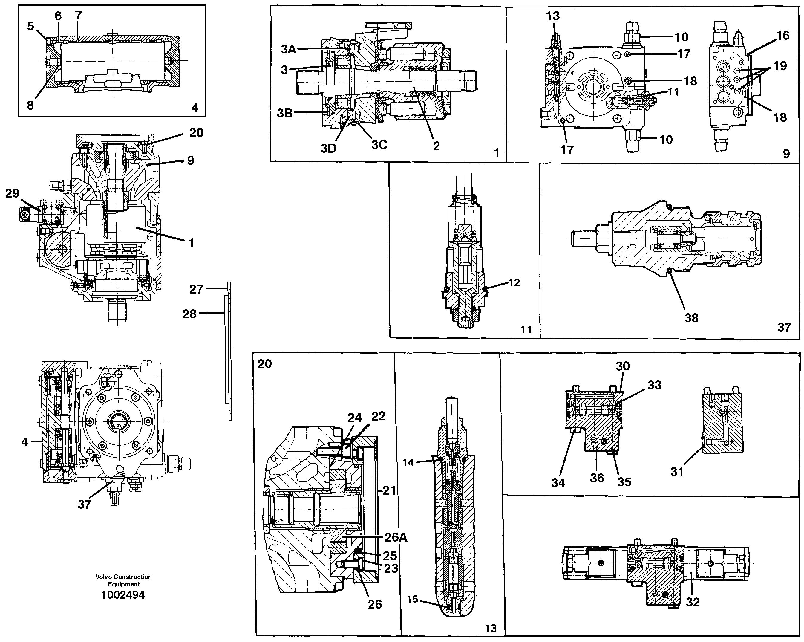Pump 11144038 SERNO-13455, 11145112 SERNO13456- — volvo parts diagram