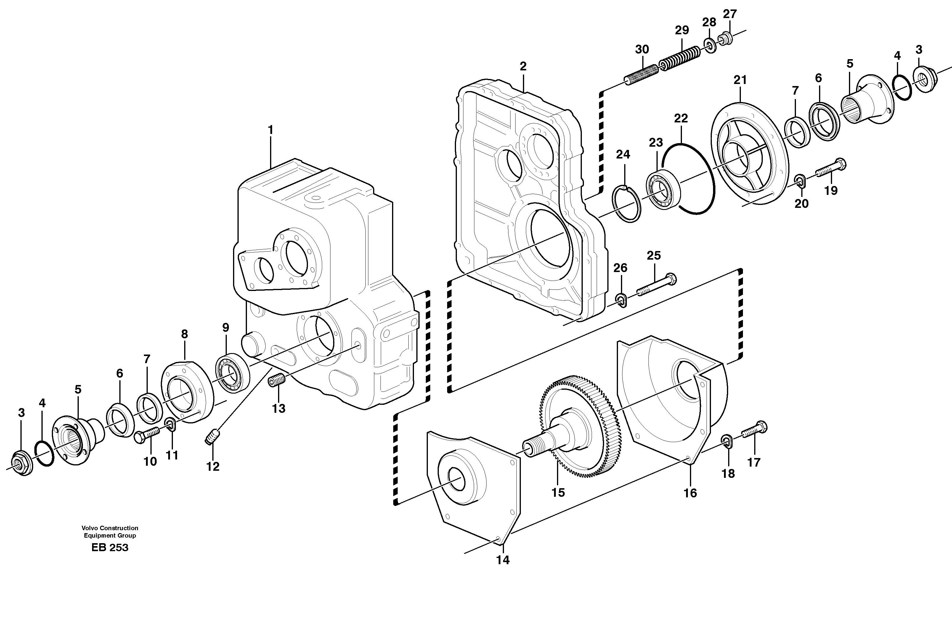 Hydraulic transmission, output shaft — volvo parts diagram