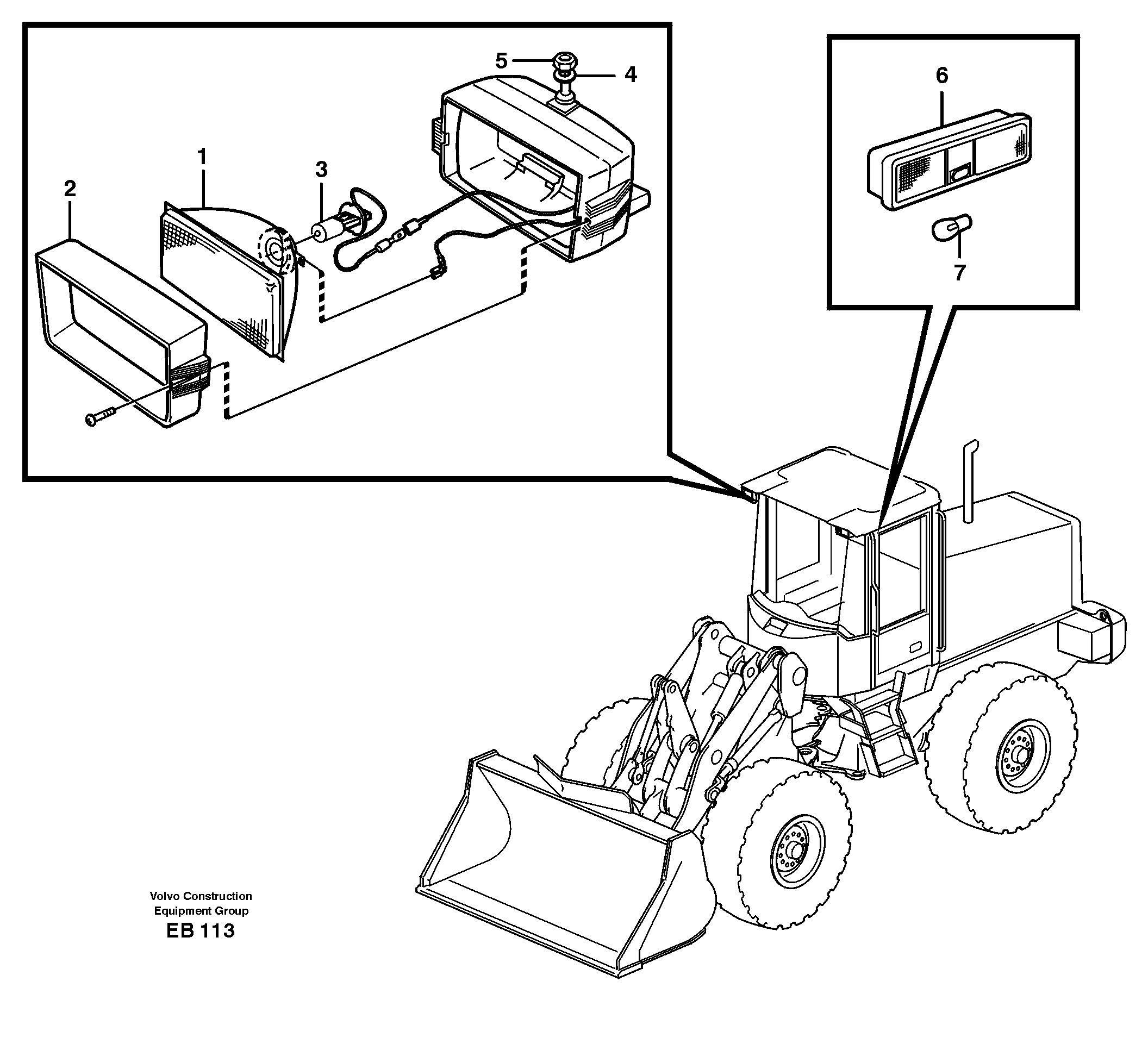 Lighting, cab — volvo parts diagram