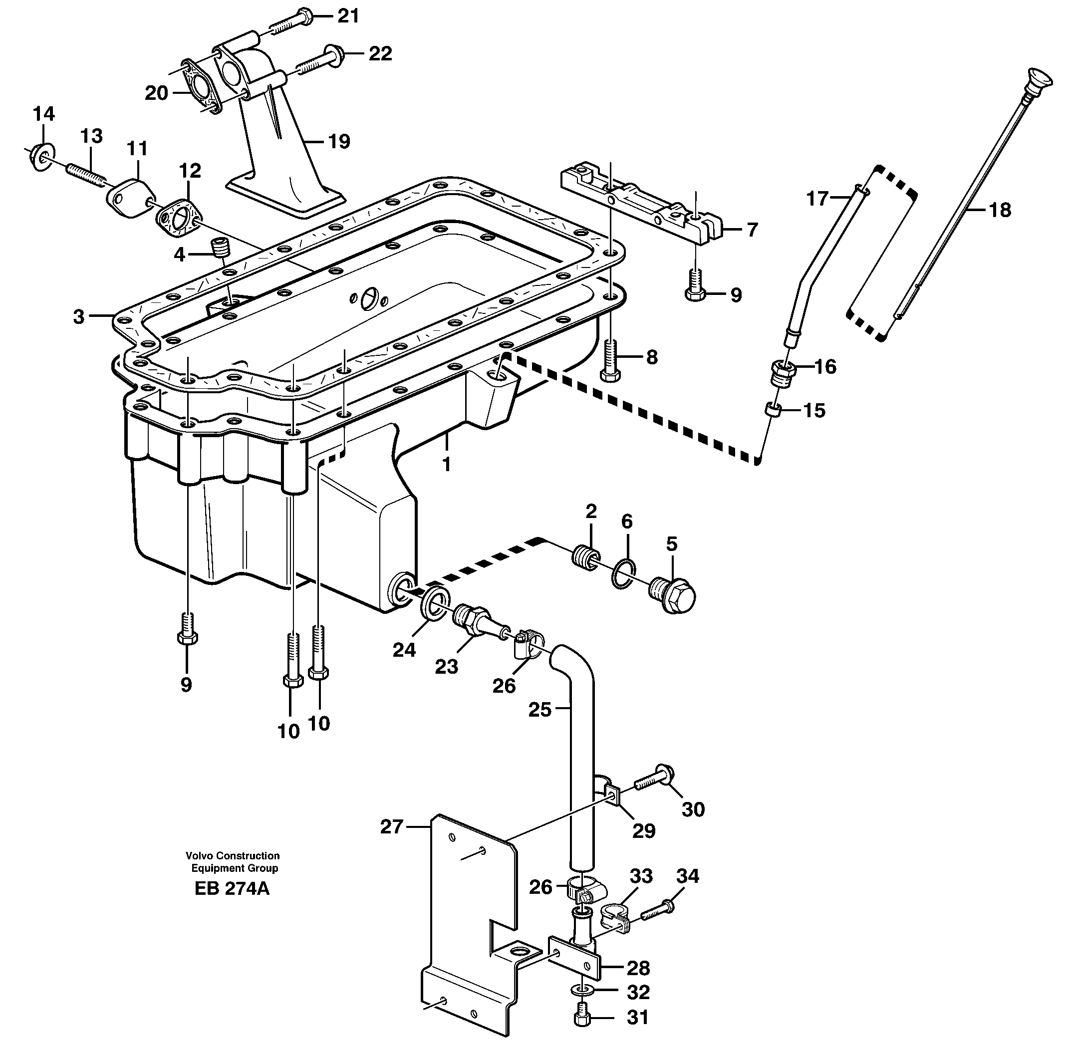 Oil sump — volvo parts diagram