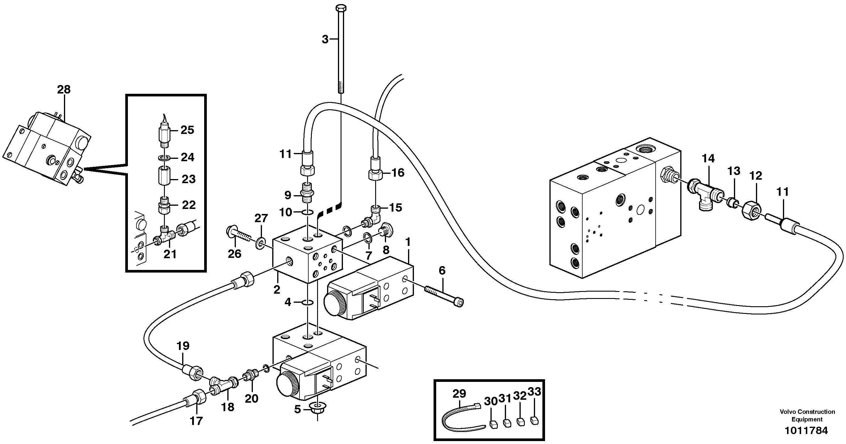 Boom suspension system, valves and nipples  80214 — volvo parts diagram