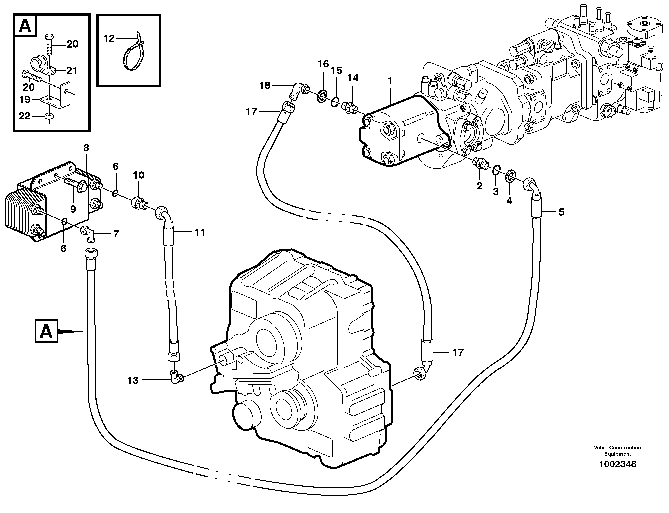 Lubricating system, hydraulic transmission — volvo parts diagram