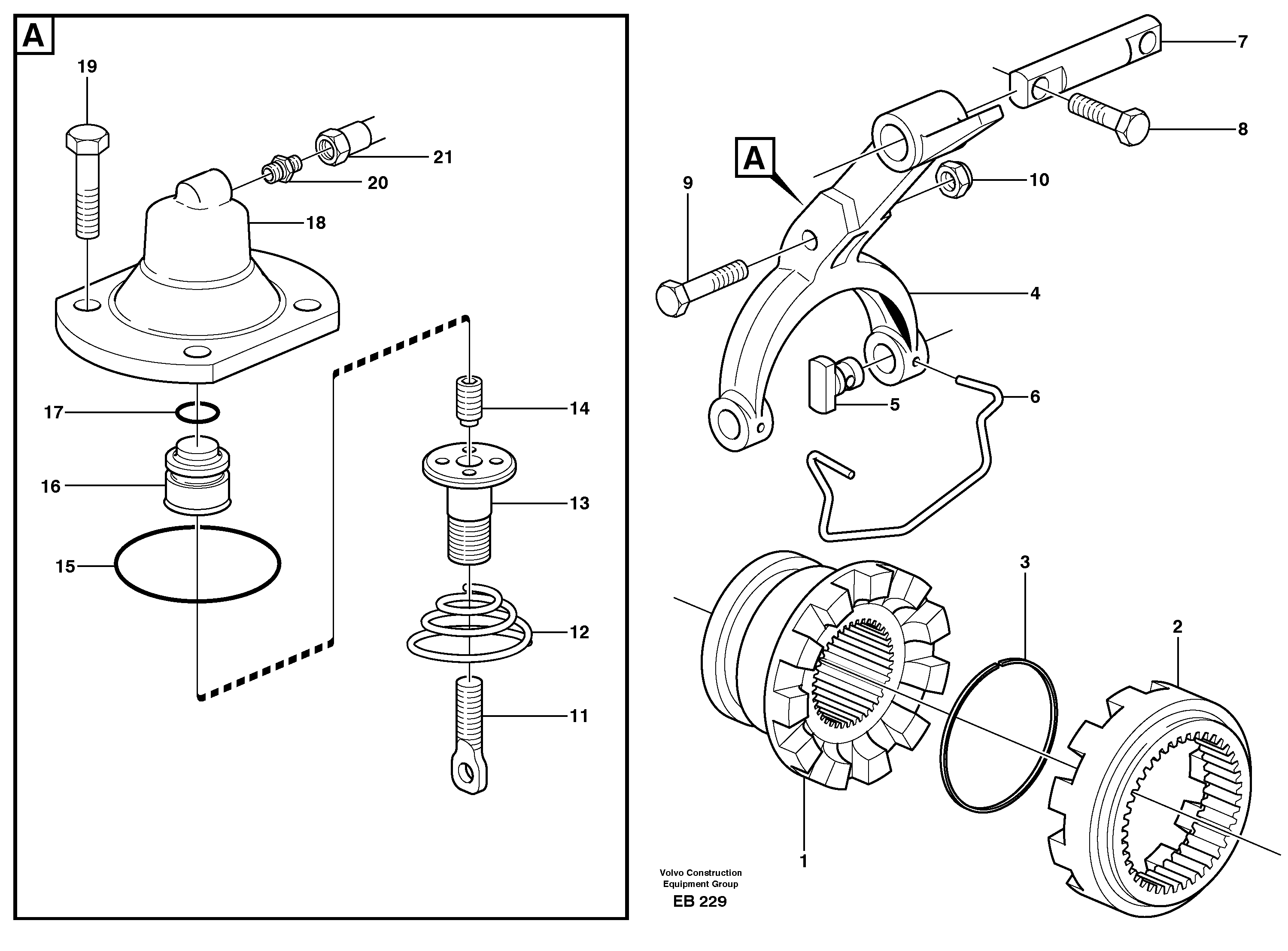 Differential lock  23836, 80378, 80379 — volvo parts diagram