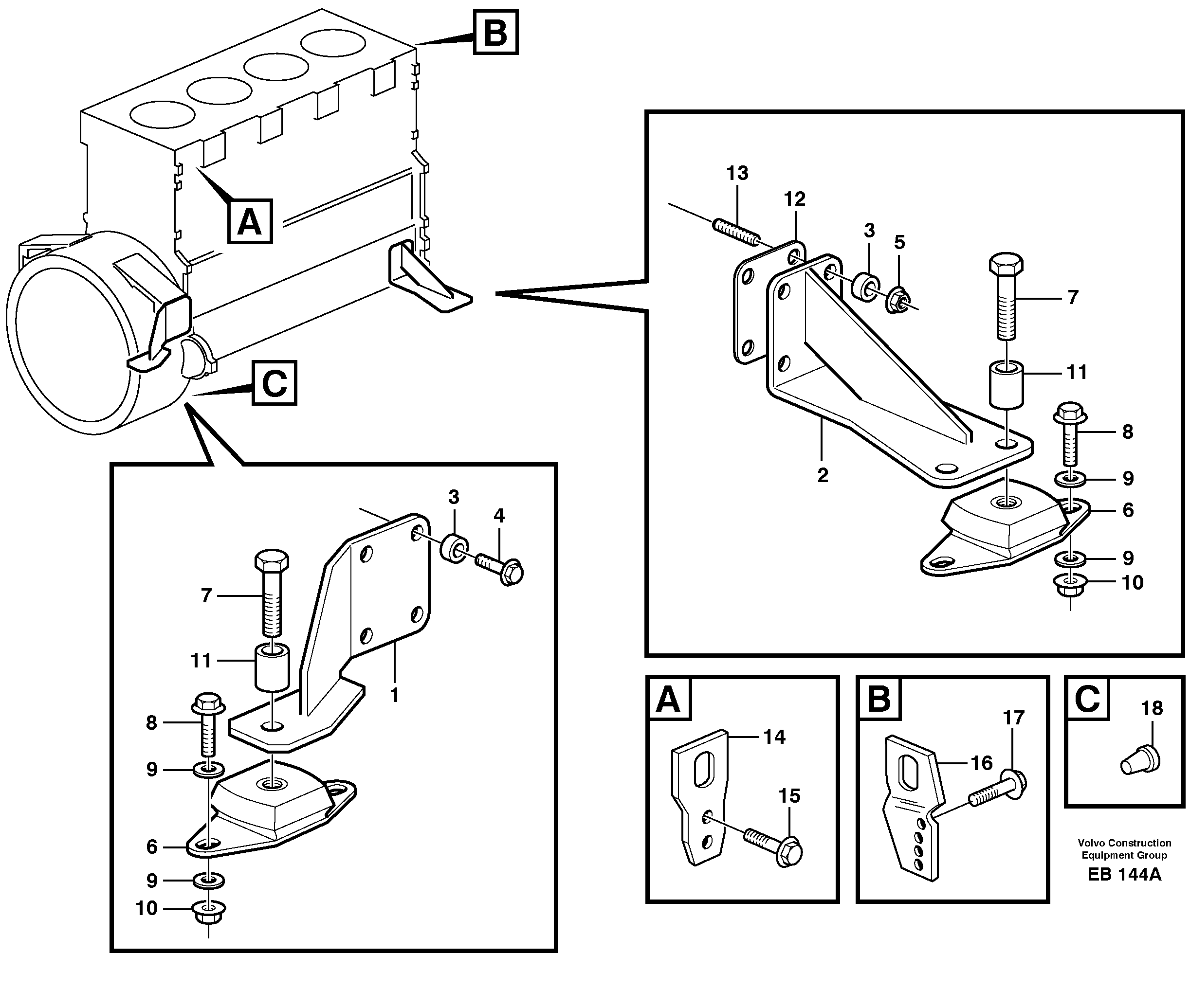 Engine mounting — volvo parts diagram
