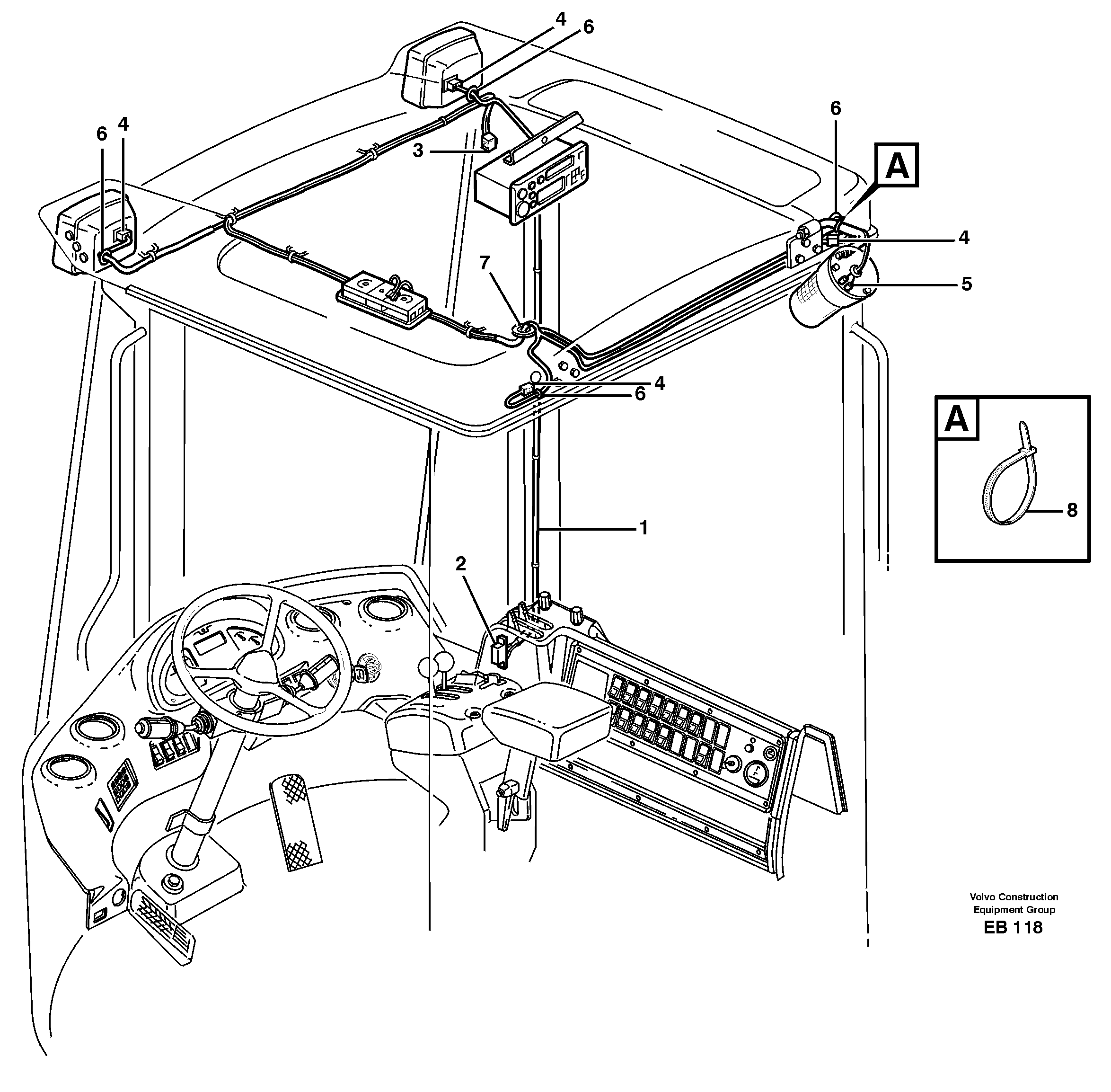 Cable harness, ceiling — volvo parts diagram