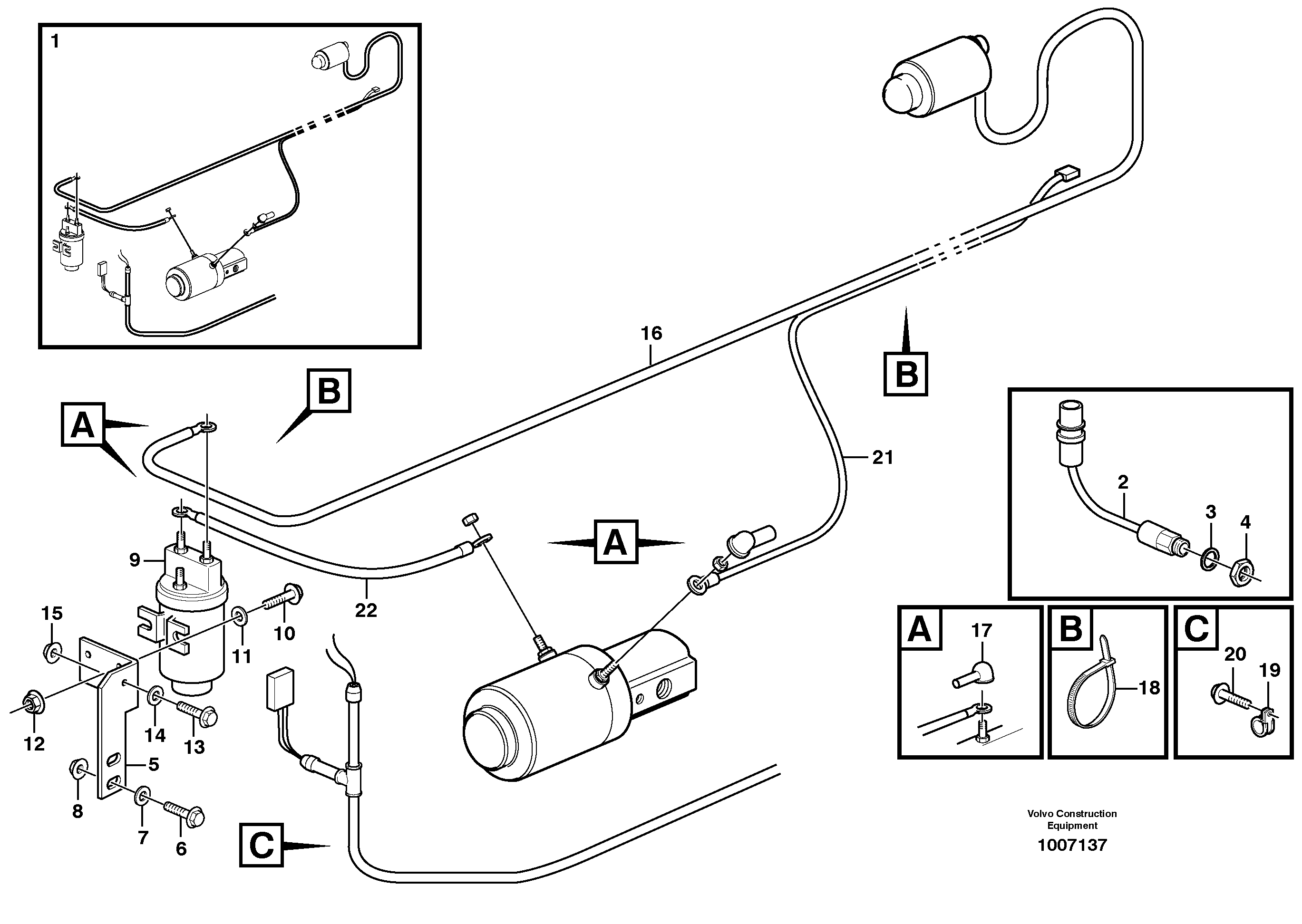Cable harness, secondary steering system.  80257 — volvo parts diagram