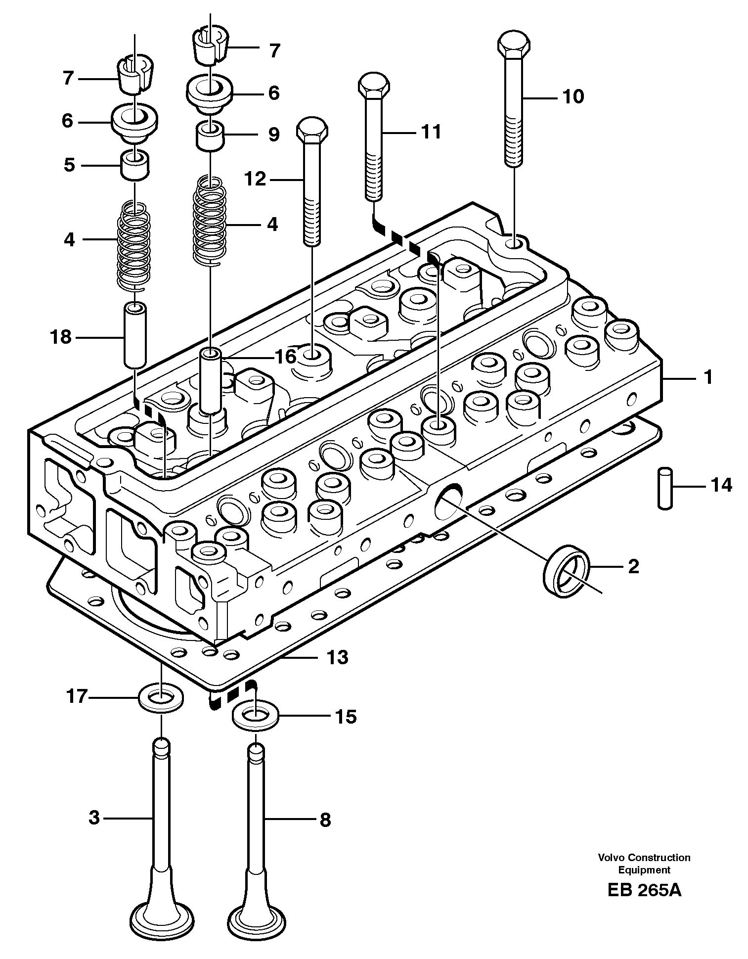 Cylinder head — volvo parts diagram