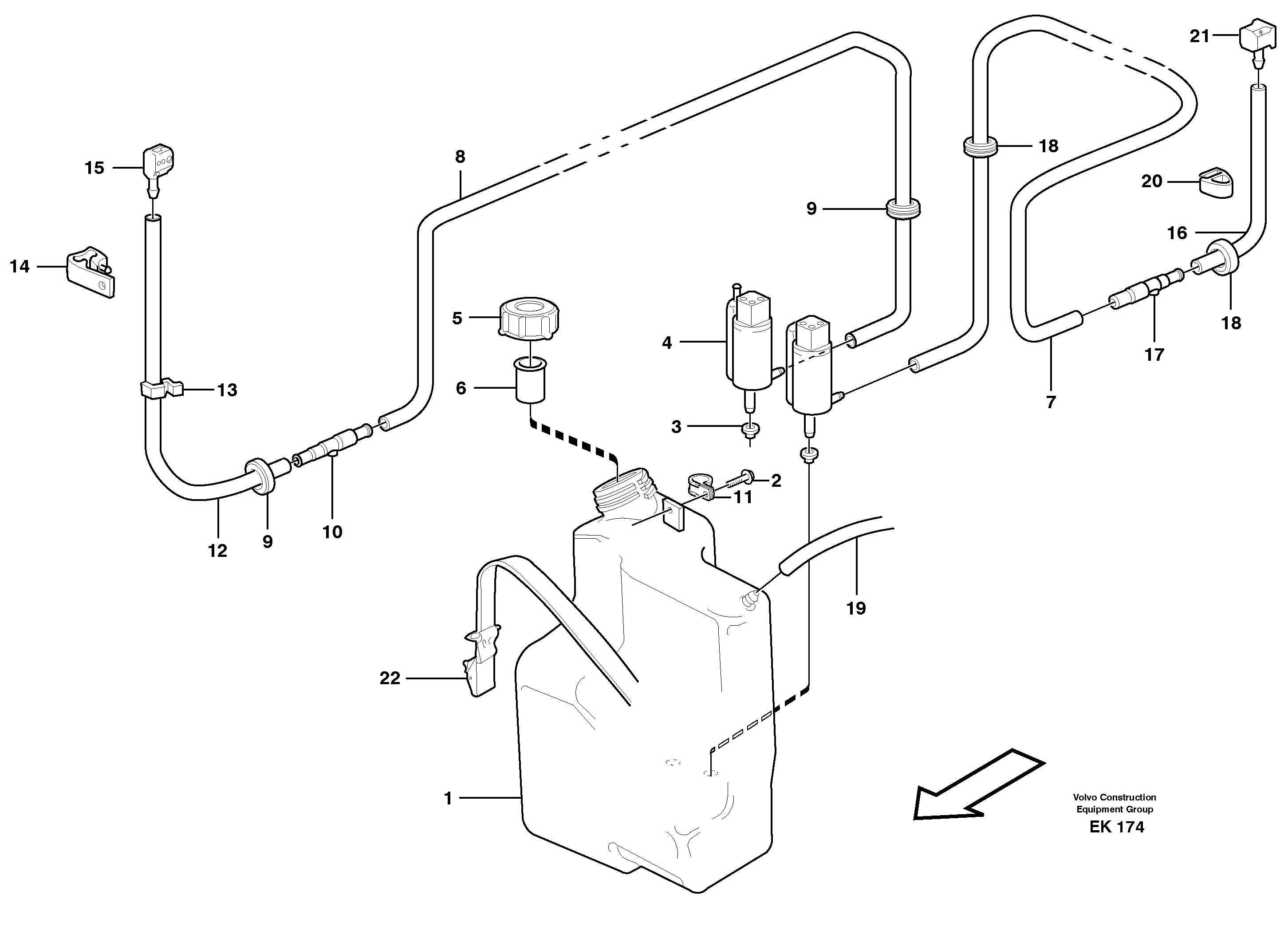 Windscreen washer. — volvo parts diagram