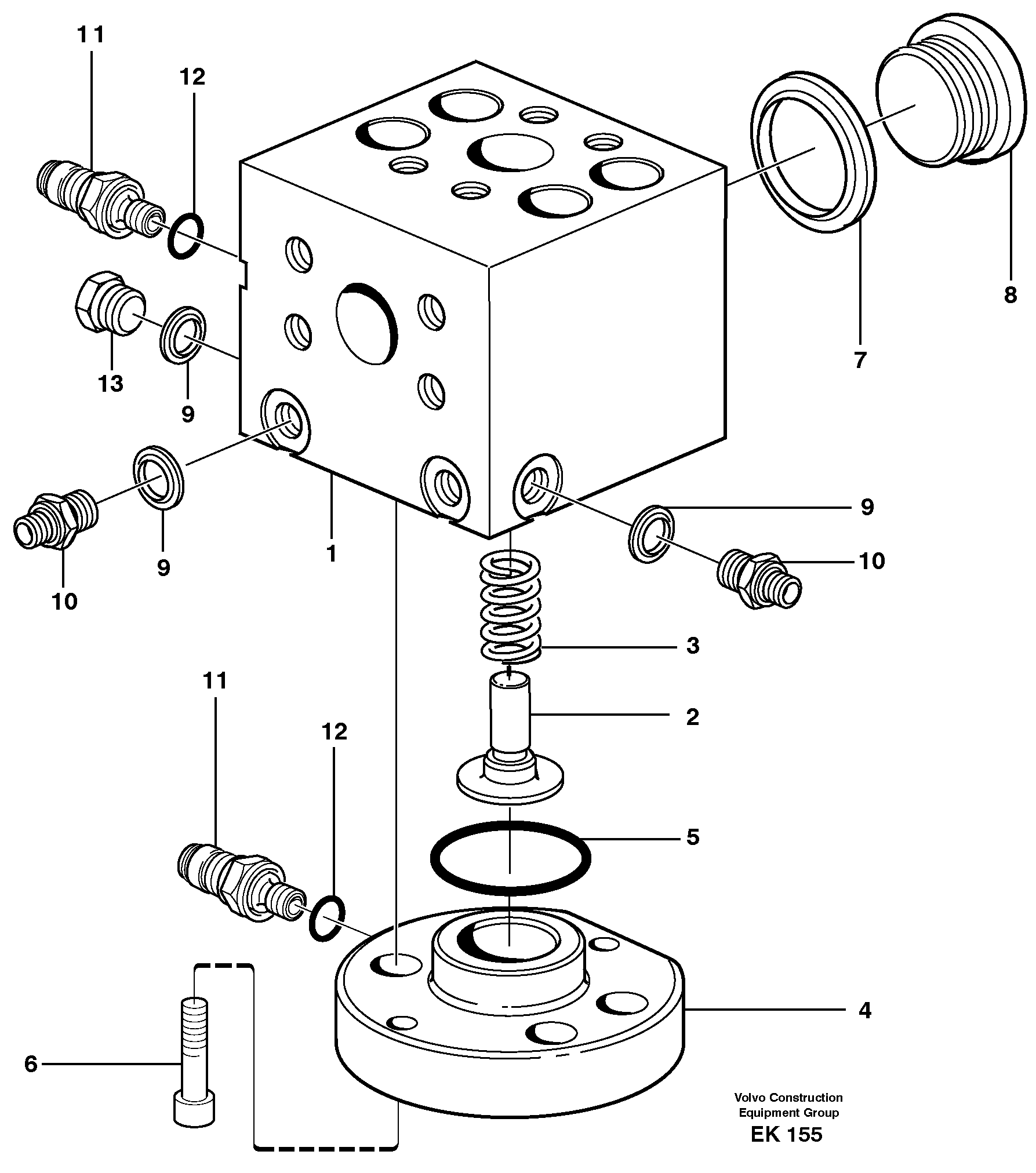 Connecting block  SER NO - 2387 — volvo parts diagram