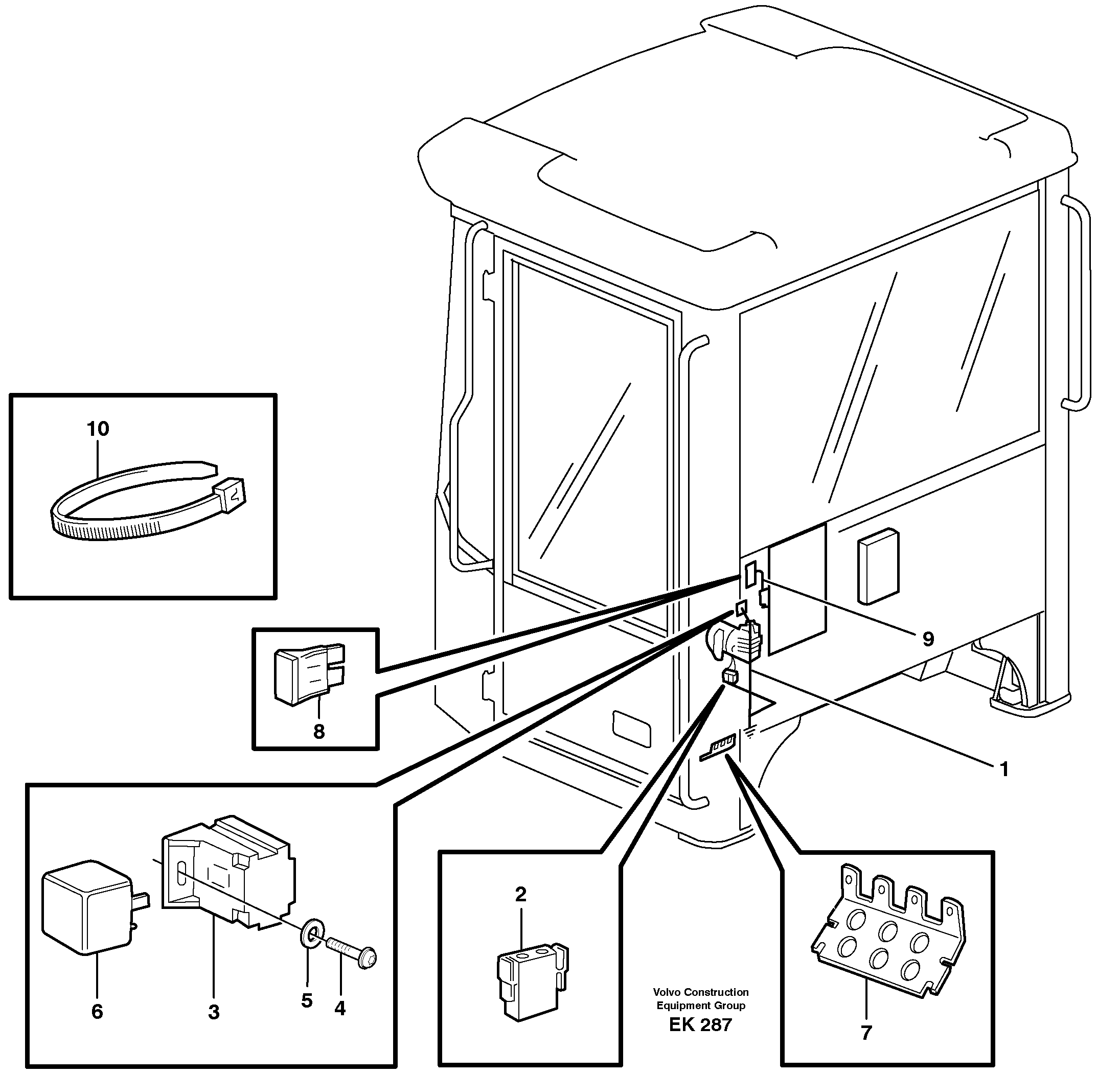 Cable harness, air-suspension seat  80506, 80572, 94909 — volvo parts diagram