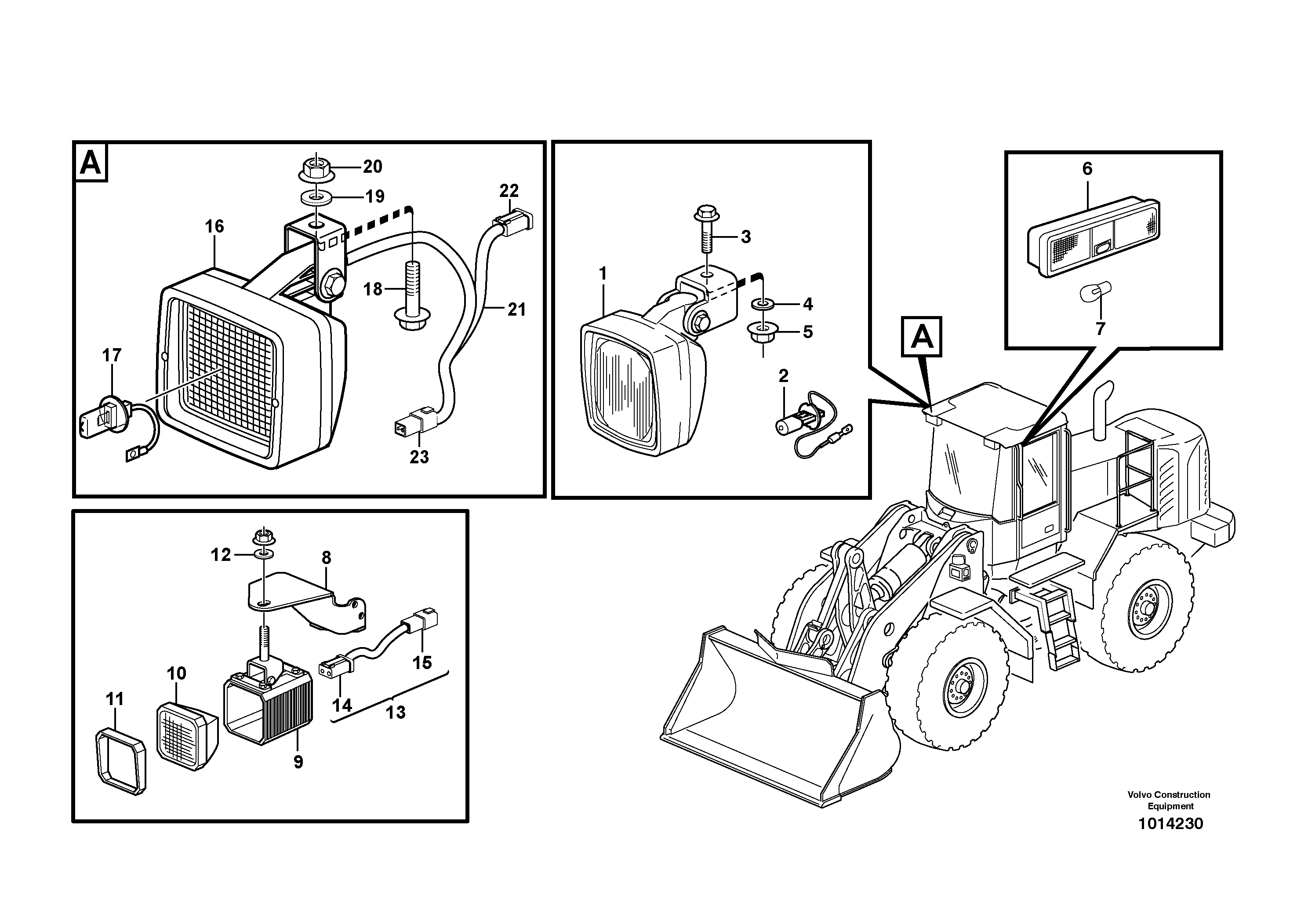 Lighting, cab — volvo parts diagram