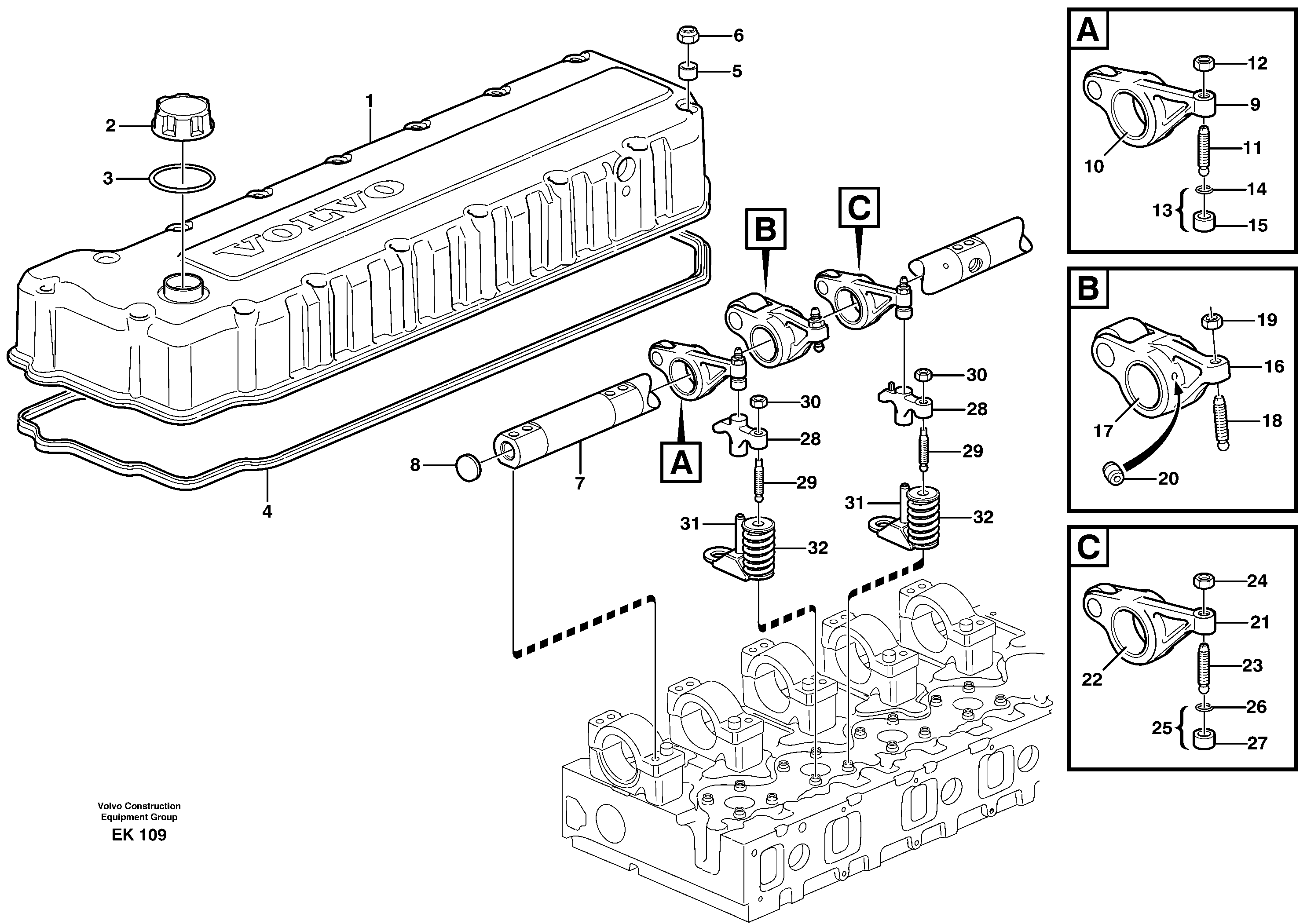 Valve mechanism  8188169 — volvo parts diagram