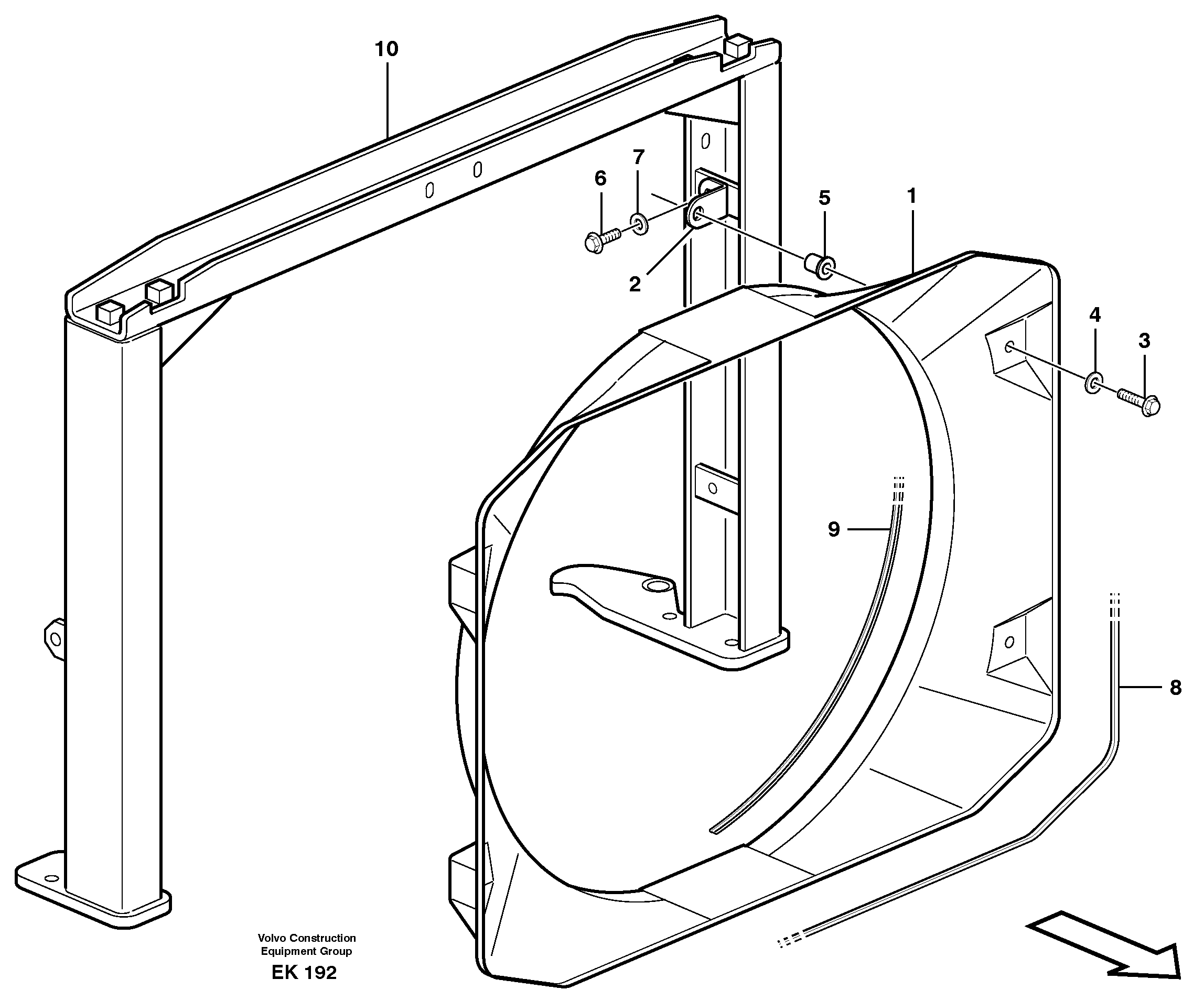 Fan shroud with fitting parts — volvo parts diagram