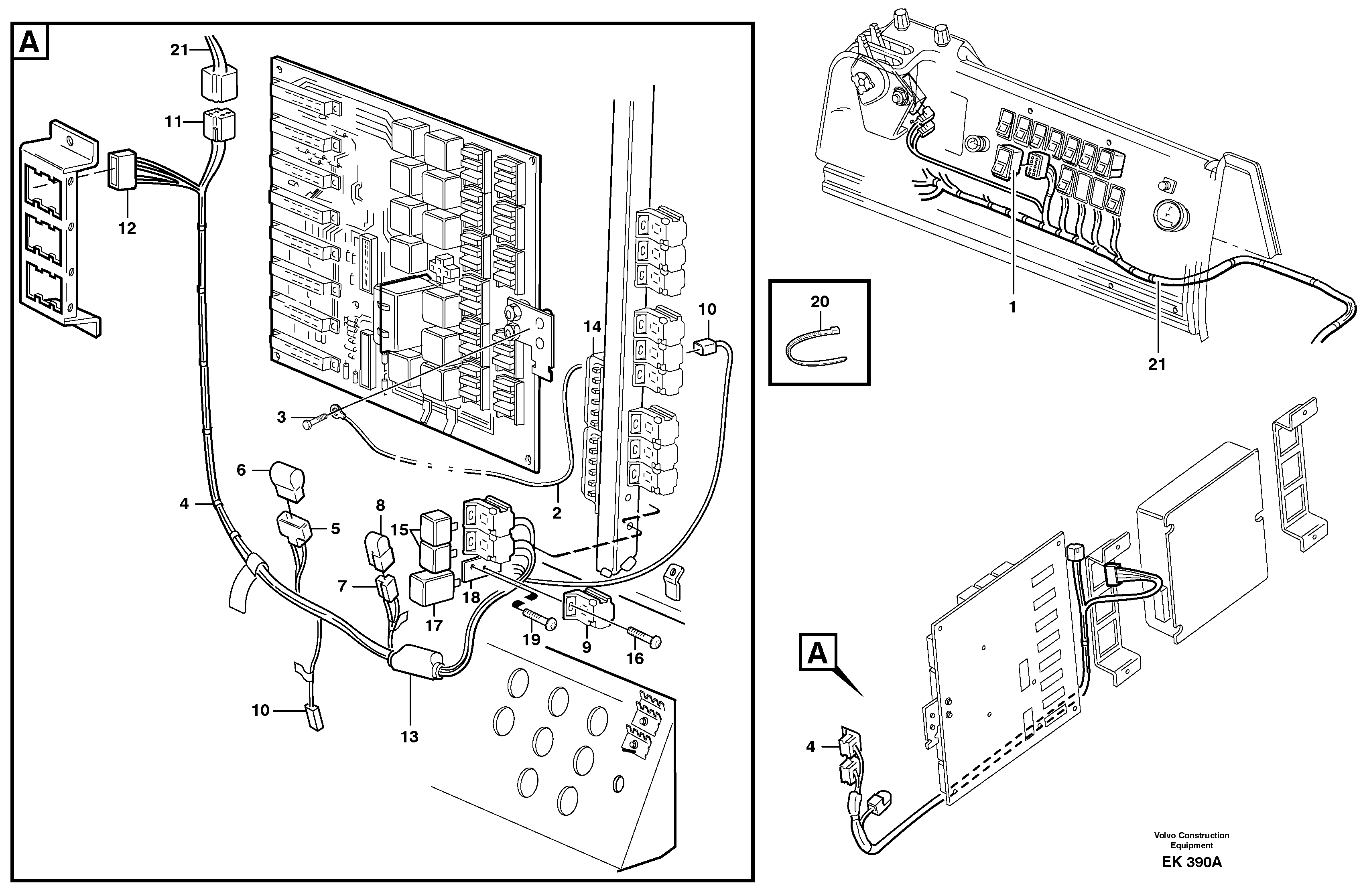 Cable harness, air conditioning. Cab.  80297 — volvo parts diagram