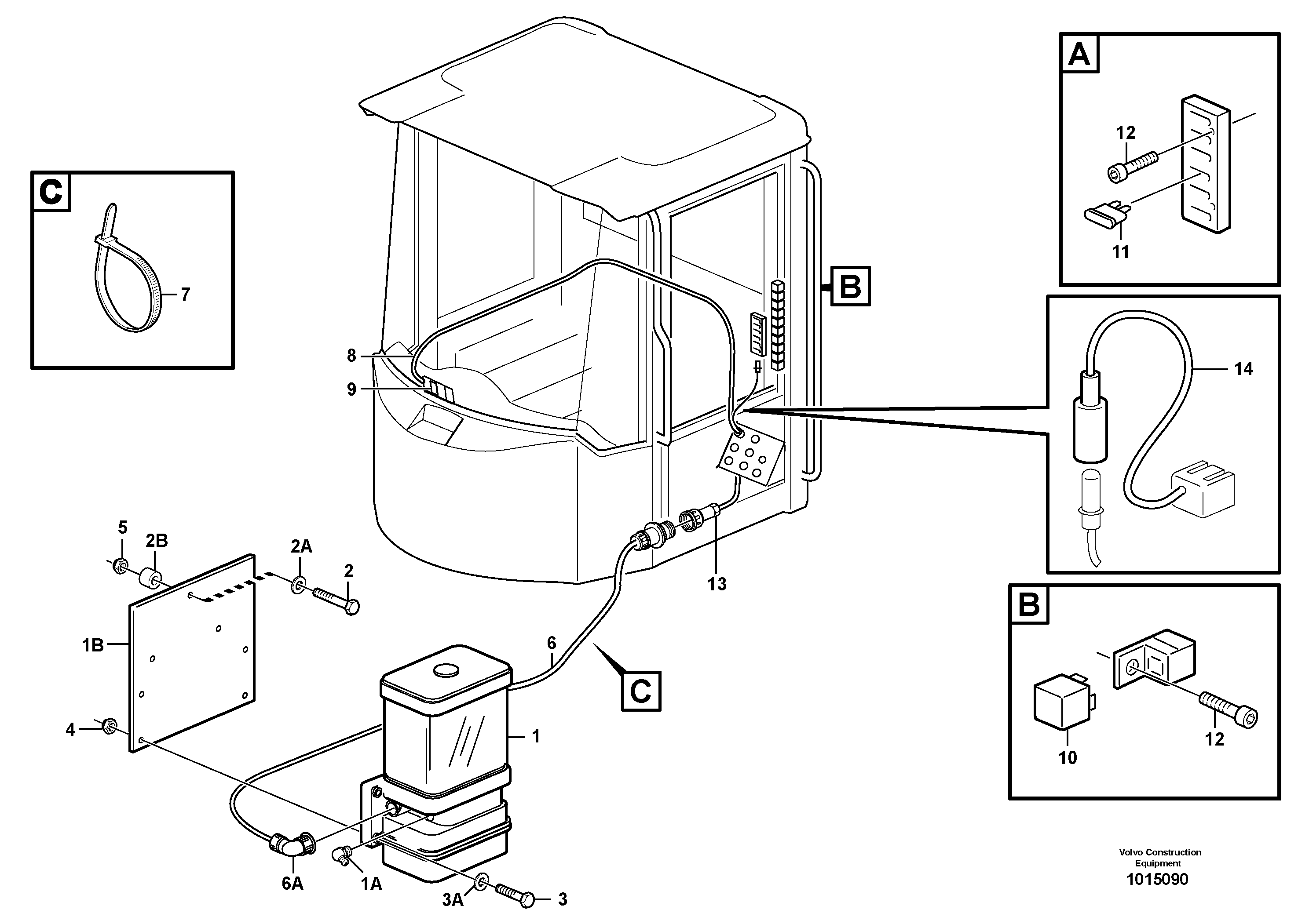 Cable harness for central lubrication  80065, 80318 — volvo parts diagram