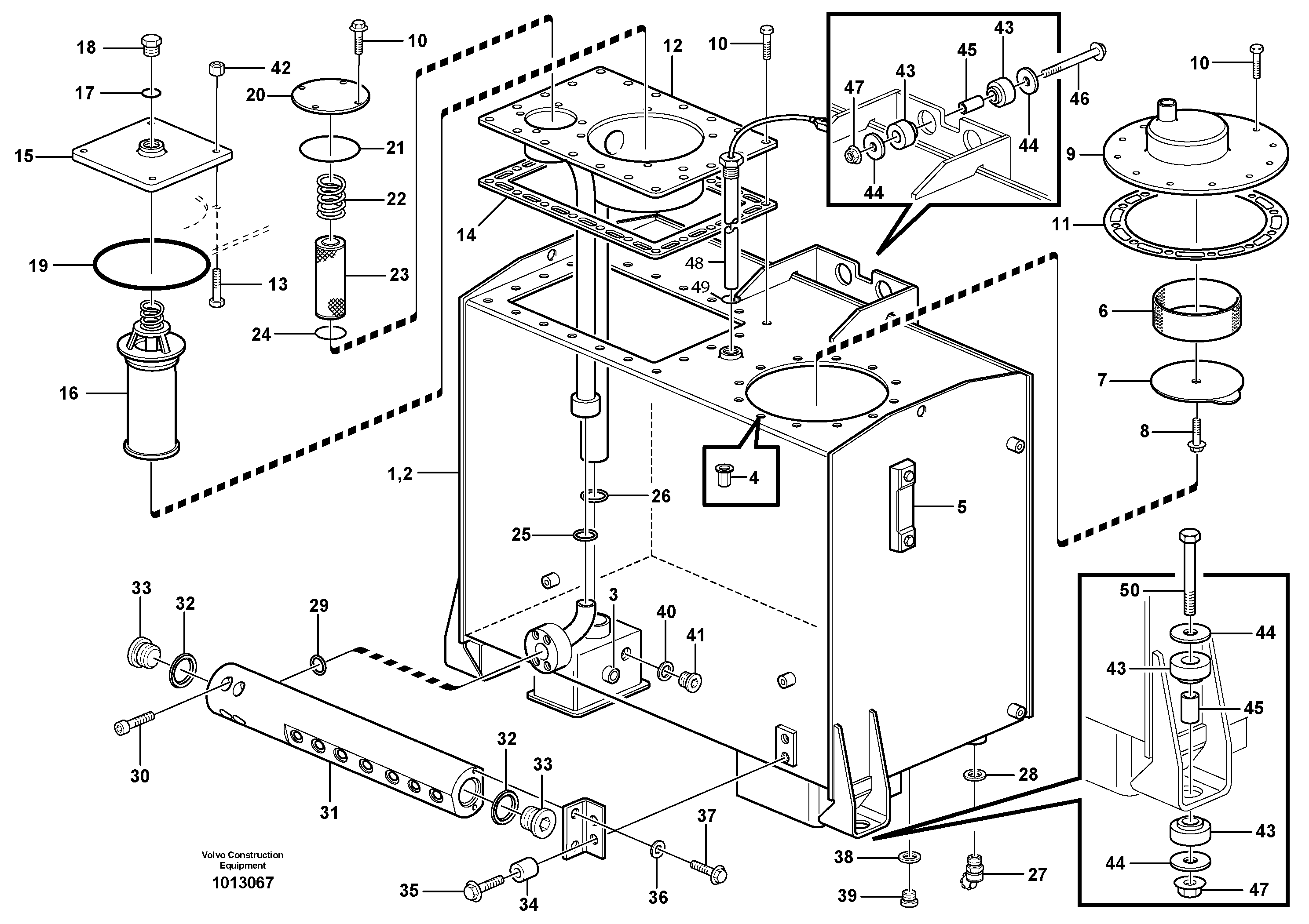 Hydraulic oil tank  33823 — volvo parts diagram