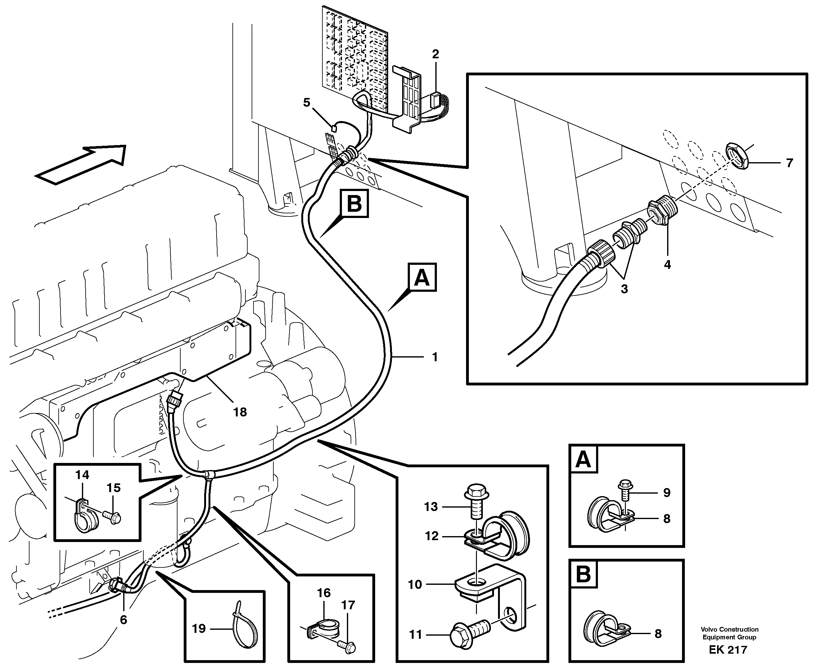 Cable harness, electricaldistrib. unit - engine E-ECU — volvo parts diagram
