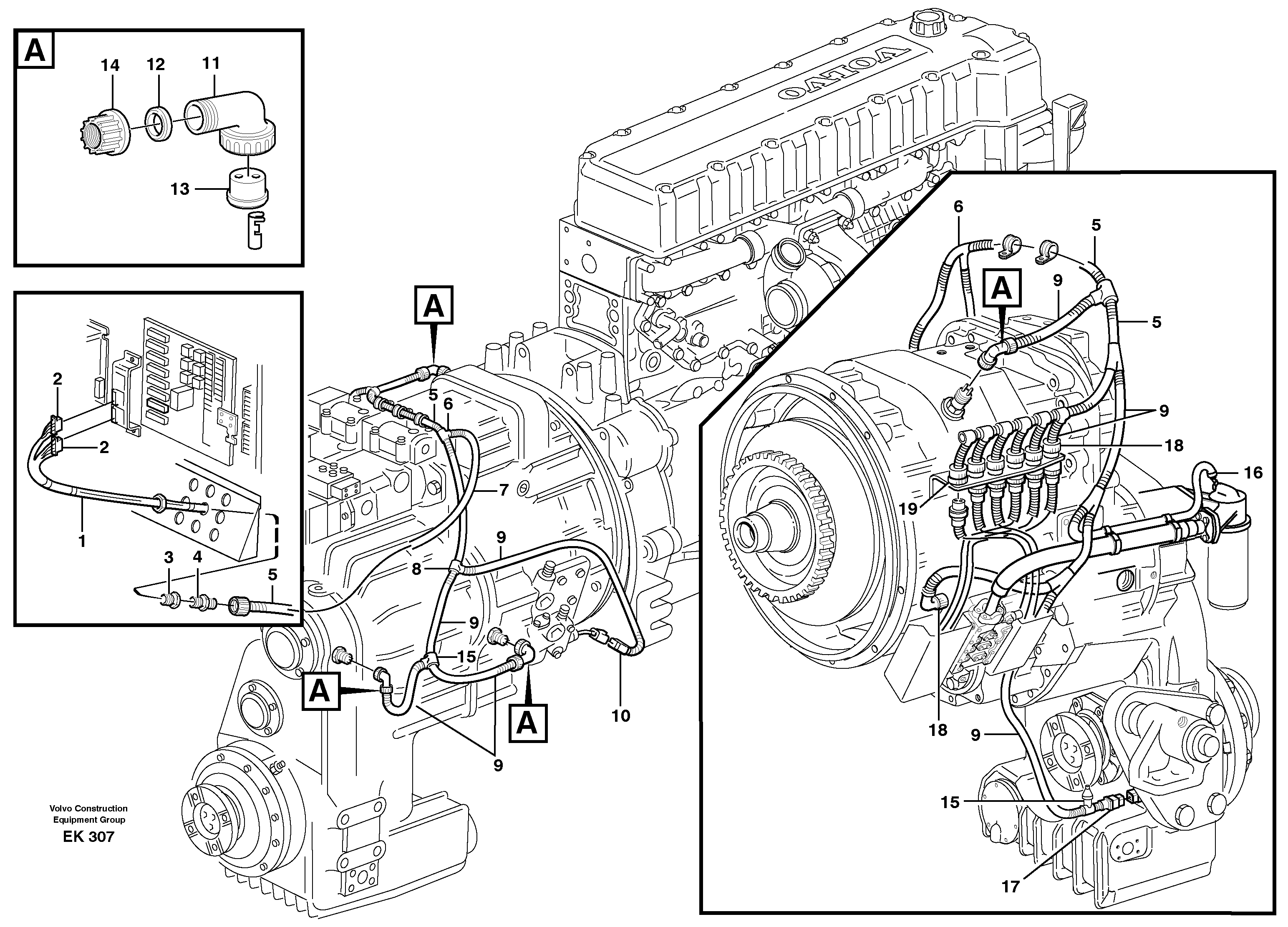 Cable harness, transmission — volvo parts diagram