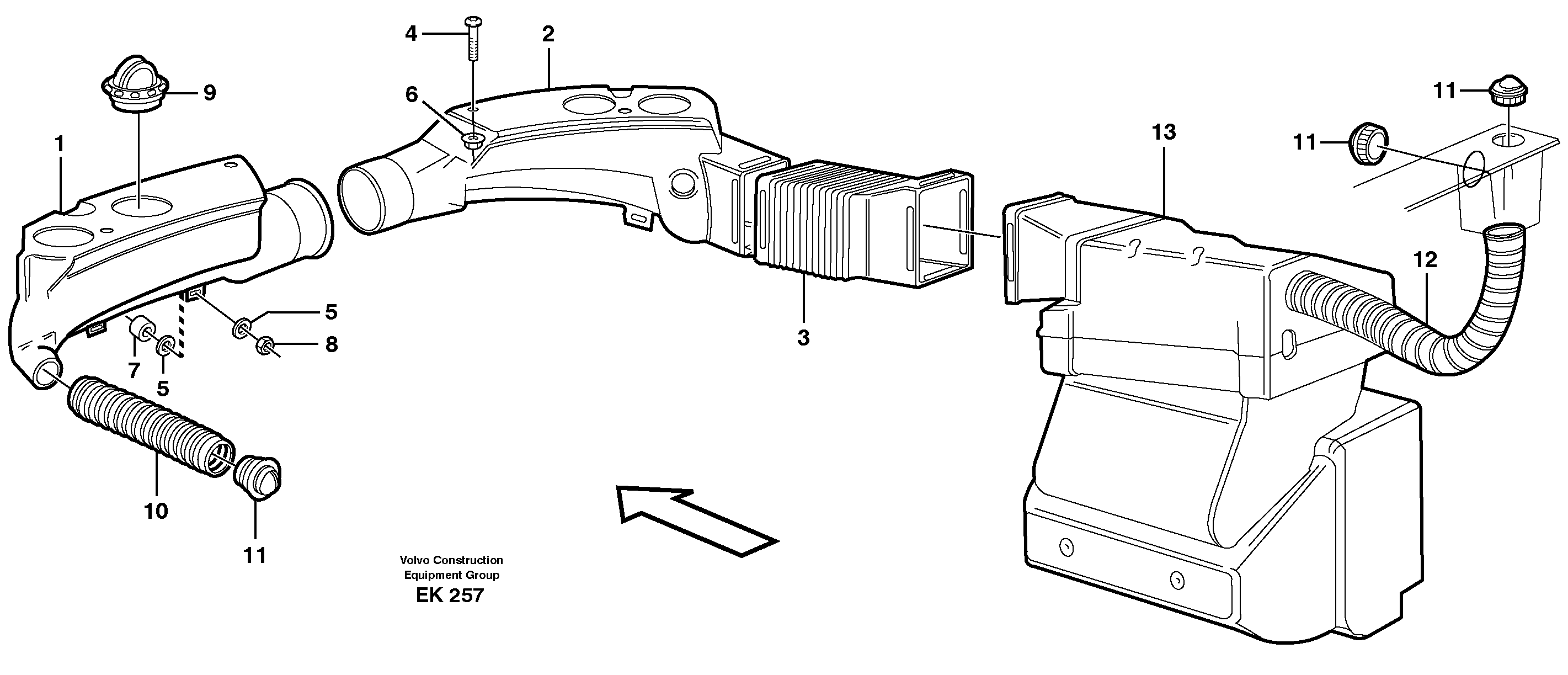 Air ducts  33827 — volvo parts diagram