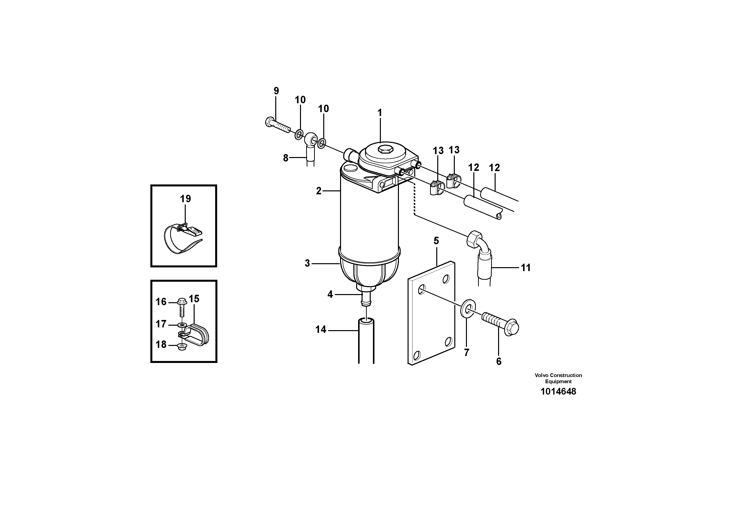 Water trap with hoses 80816 — volvo parts diagram