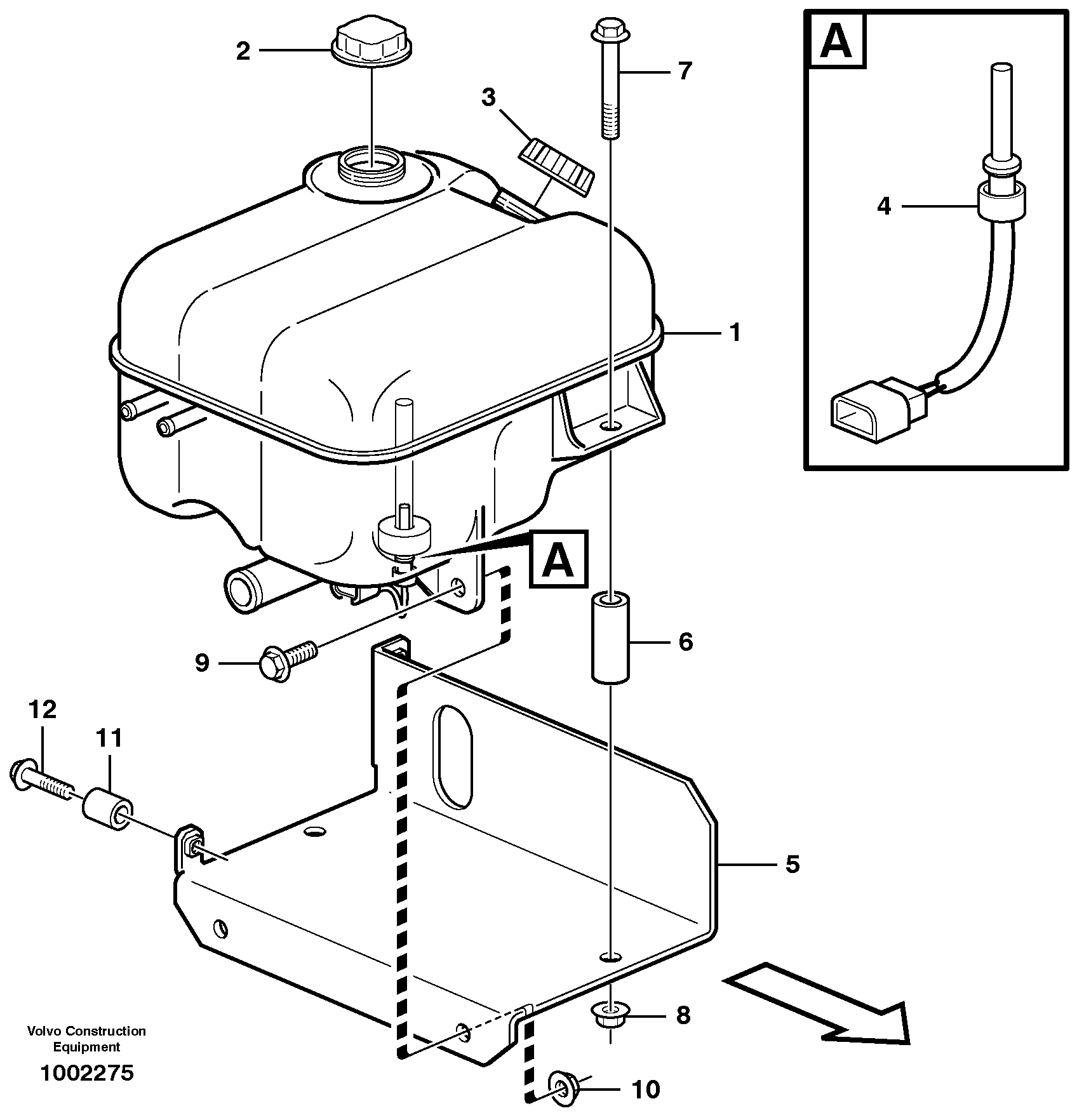 Expansion tank with fitting parts — volvo parts diagram