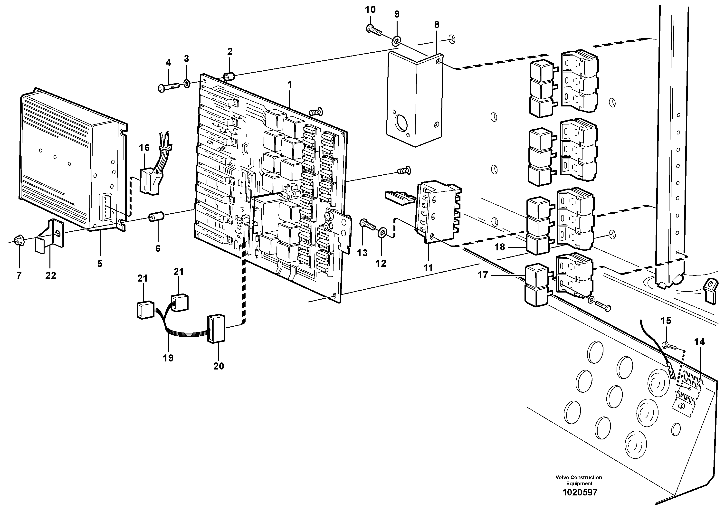 Electrical distribution box — volvo parts diagram