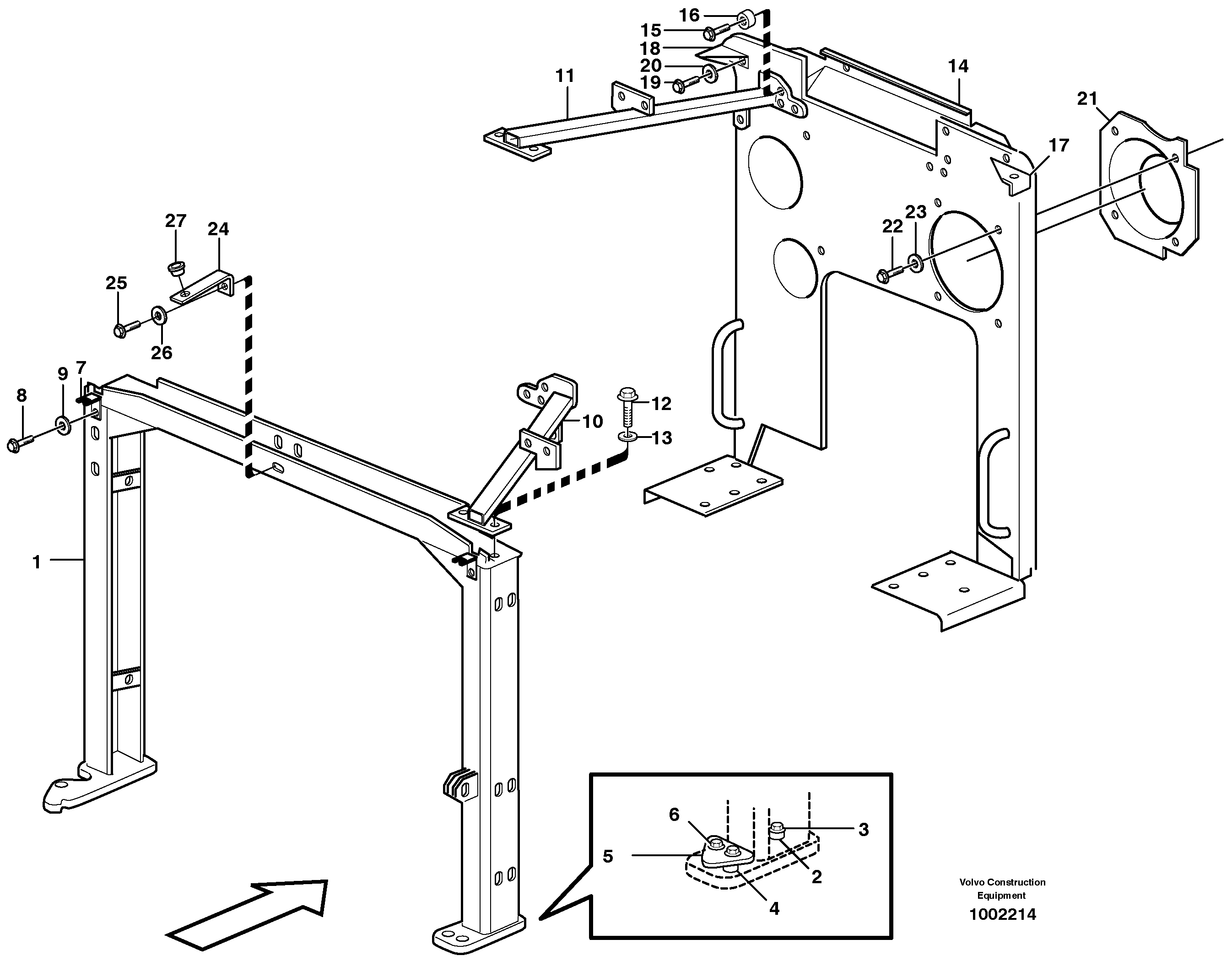 Radiator casing, support — volvo parts diagram