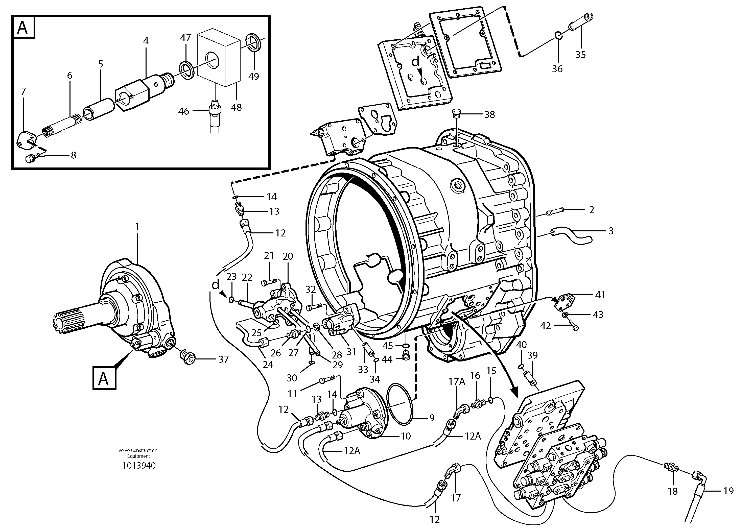 Oil distributor and tube. — volvo parts diagram