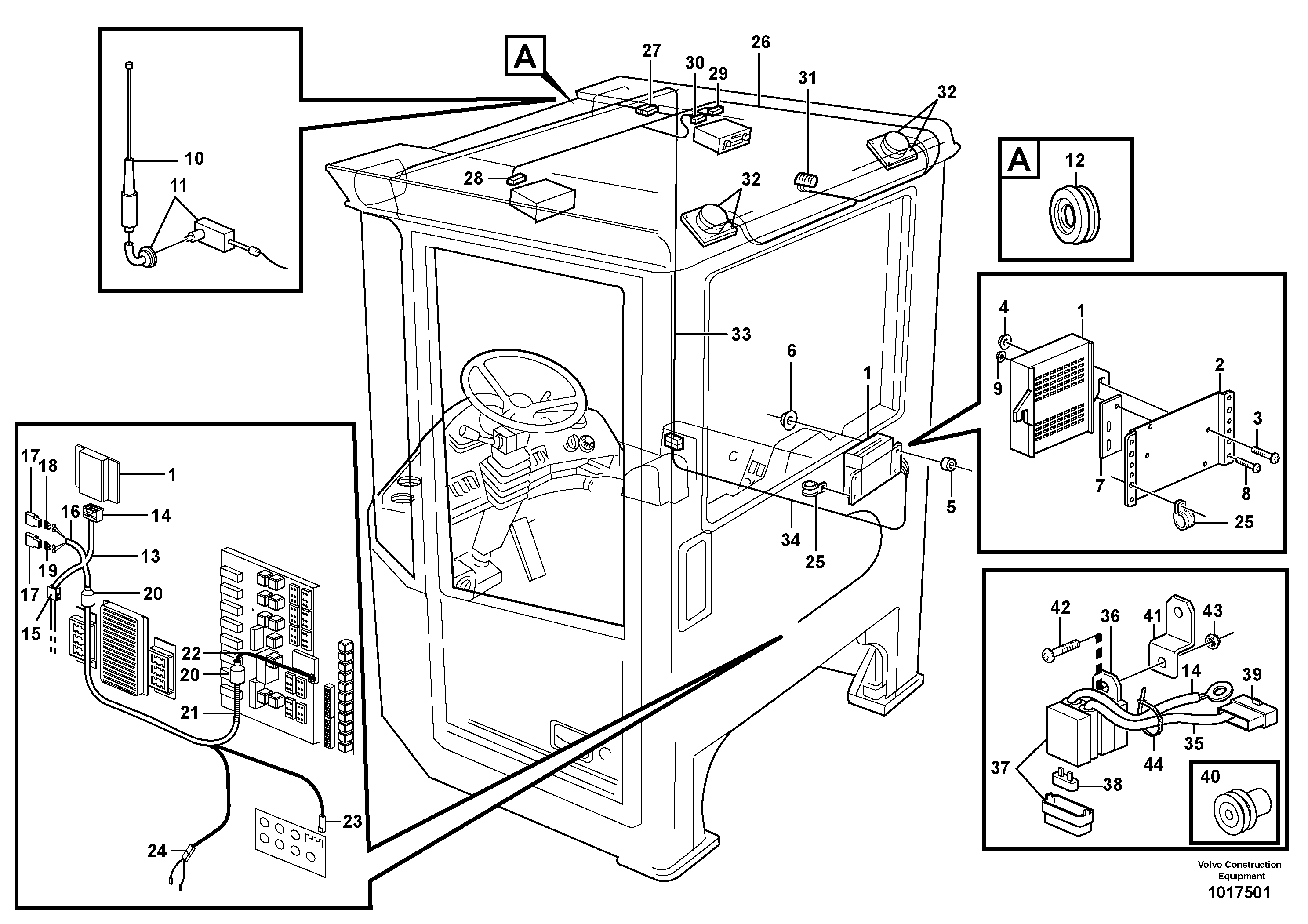 Cable harness for radio. 83089 — volvo parts diagram